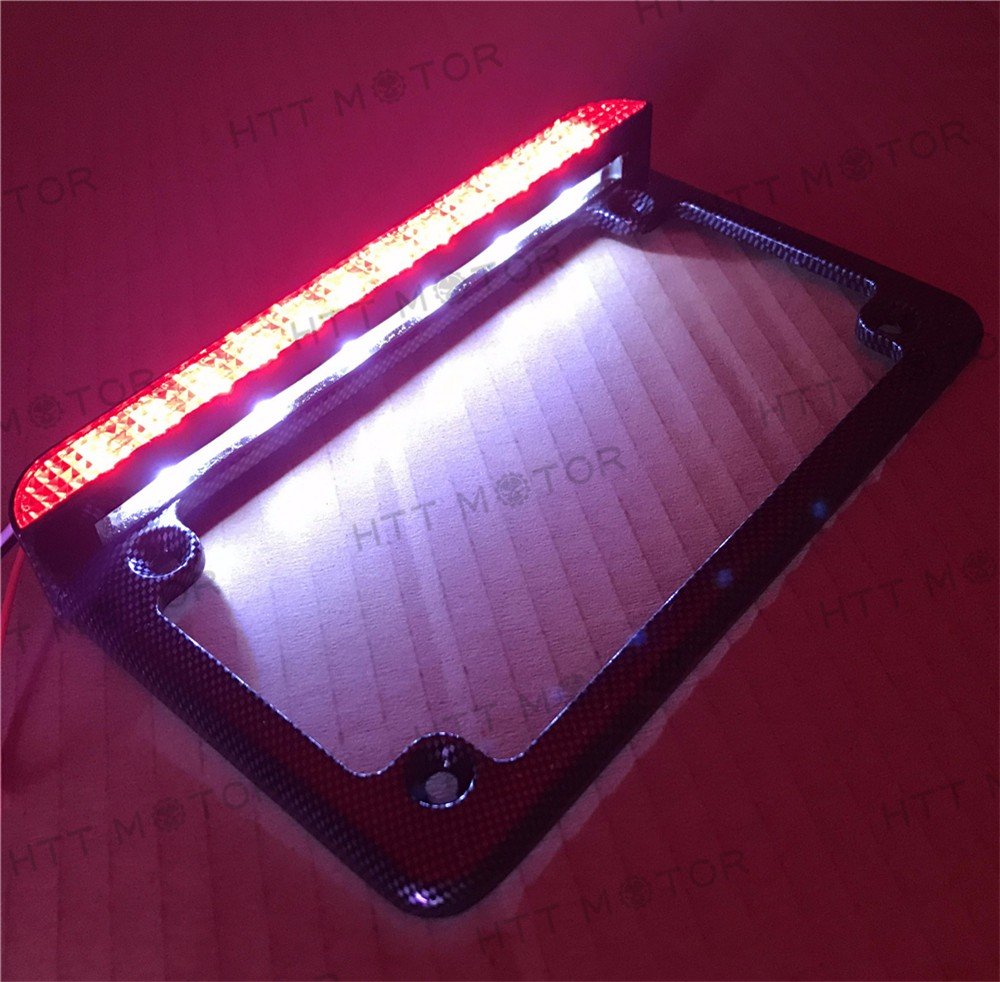 Httmt Mt294-002- 7''X4'' License Plate Frame 6'' Led Compatible With /Suzuki/Yamaha/Kawasaki/Harley