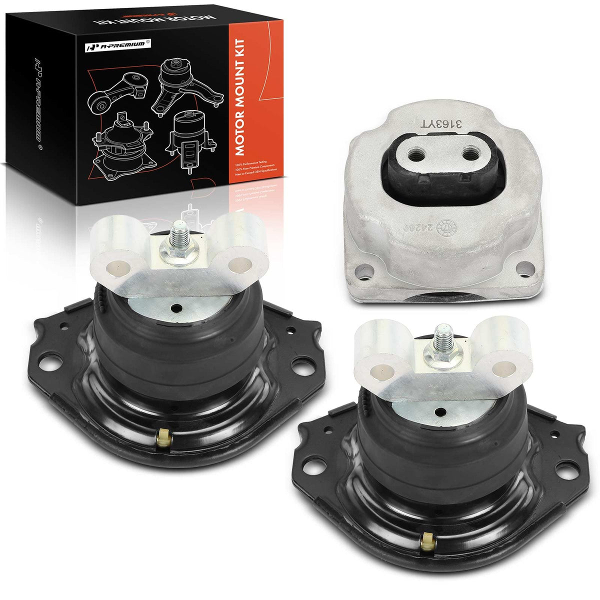 A-Premium 3PCS Front Engine Motor Mount Transmission Mount Set Compatible with Dodge 2011-2022 Charger, Challenger & Chrysler 20