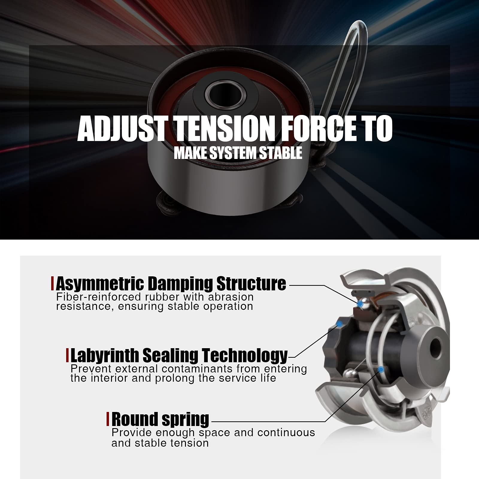 ECCPP Timing Belt Water Pump Kit Fit for 03-13 for Acura MDX 13-18 for Acura RDX 14-15 for Acura RLX 04-14 for Acura TL 03-17 fo