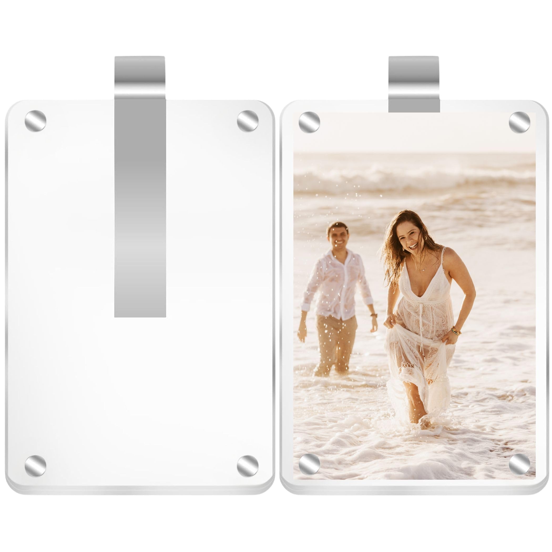 MOTOFITOOL Car Sun Visor Photo Holder, 2 Pack Universal Magnetic Car Visor Clip, Personalized Picture Frame for Cars, Photo car 