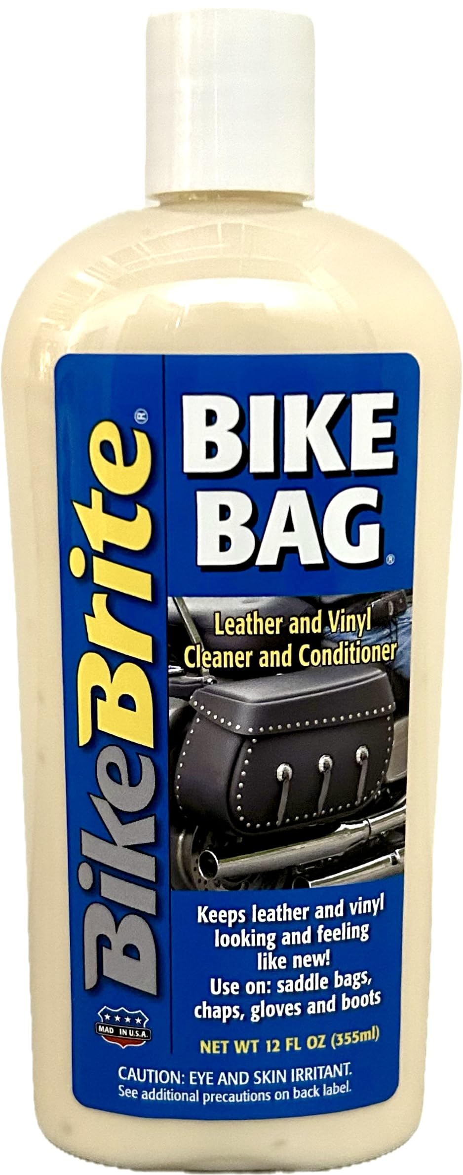 Bike Brite MC00048 Bike Bag Leather and Vinyl Cleaner and Conditioner - 12 fl. oz, Beige