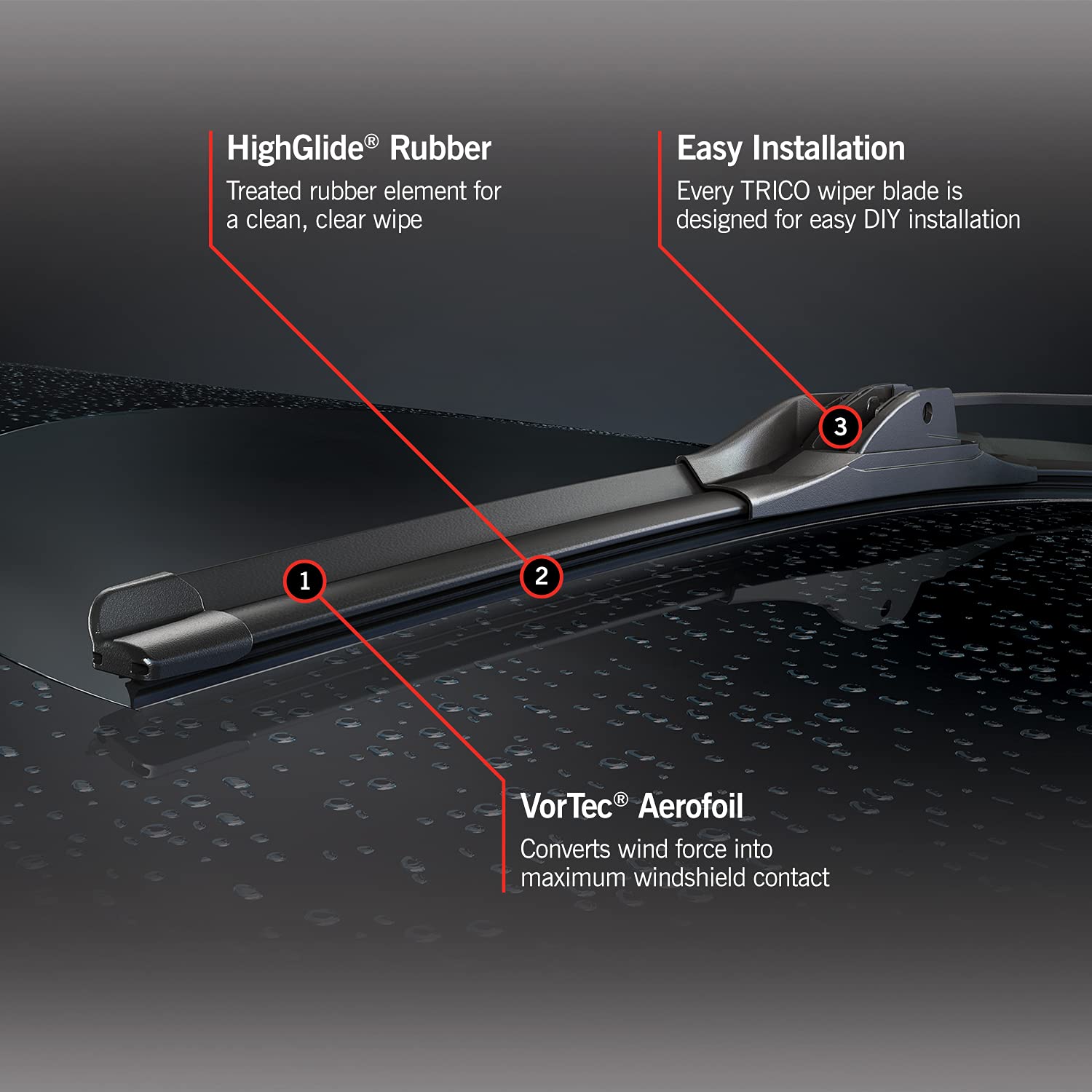 Trico Diamond 22 Inch & 16 Inch Pack Of 2 High Performance Automotive Replacement Windshield Wiper Blades For My Car (25-2216), Easy Diy Install & Superior Road Visibility
