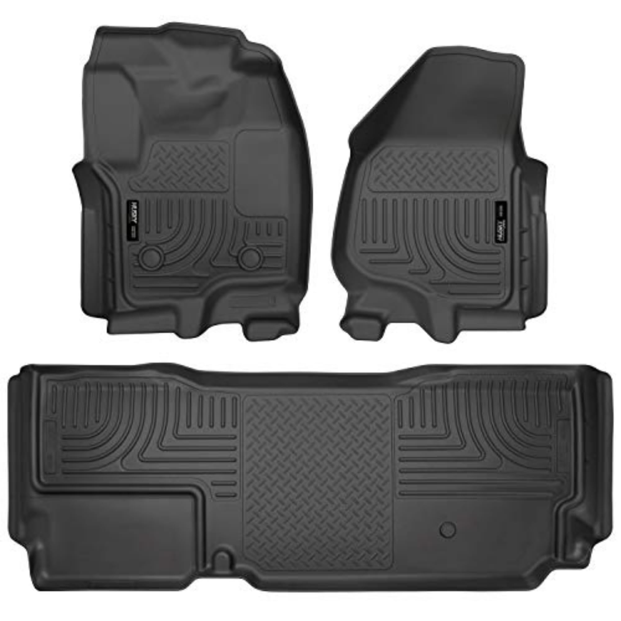 Husky Liners Weatherbeater Floor Mats | Fits 2012-2016 Ford F-250/F-350 Crew Cab With Ds Foot Rest & Manual Transfer Case Shifte
