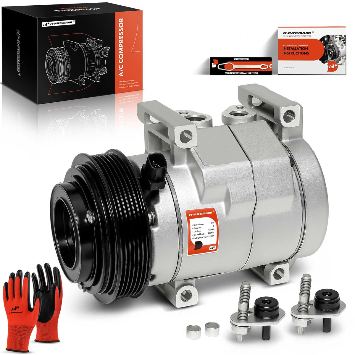 A-Premium Air Conditioner AC Compressor with Clutch Compatible with Jeep Grand Cherokee 2011-2016 & Dodge Charger 2011-2013, Dur
