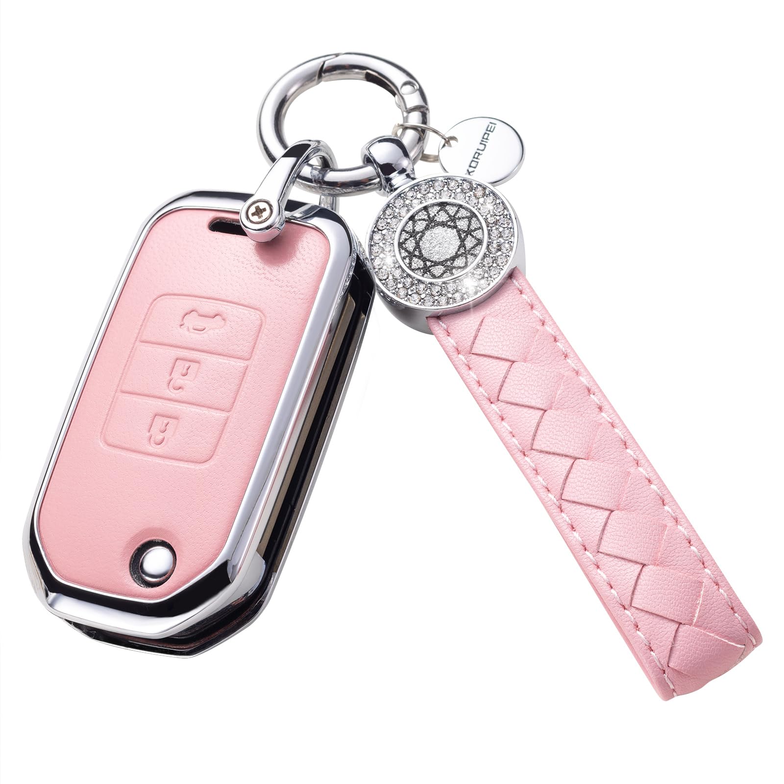 Ruabiban Key Fob Cover Compatible With Honda (Pink)