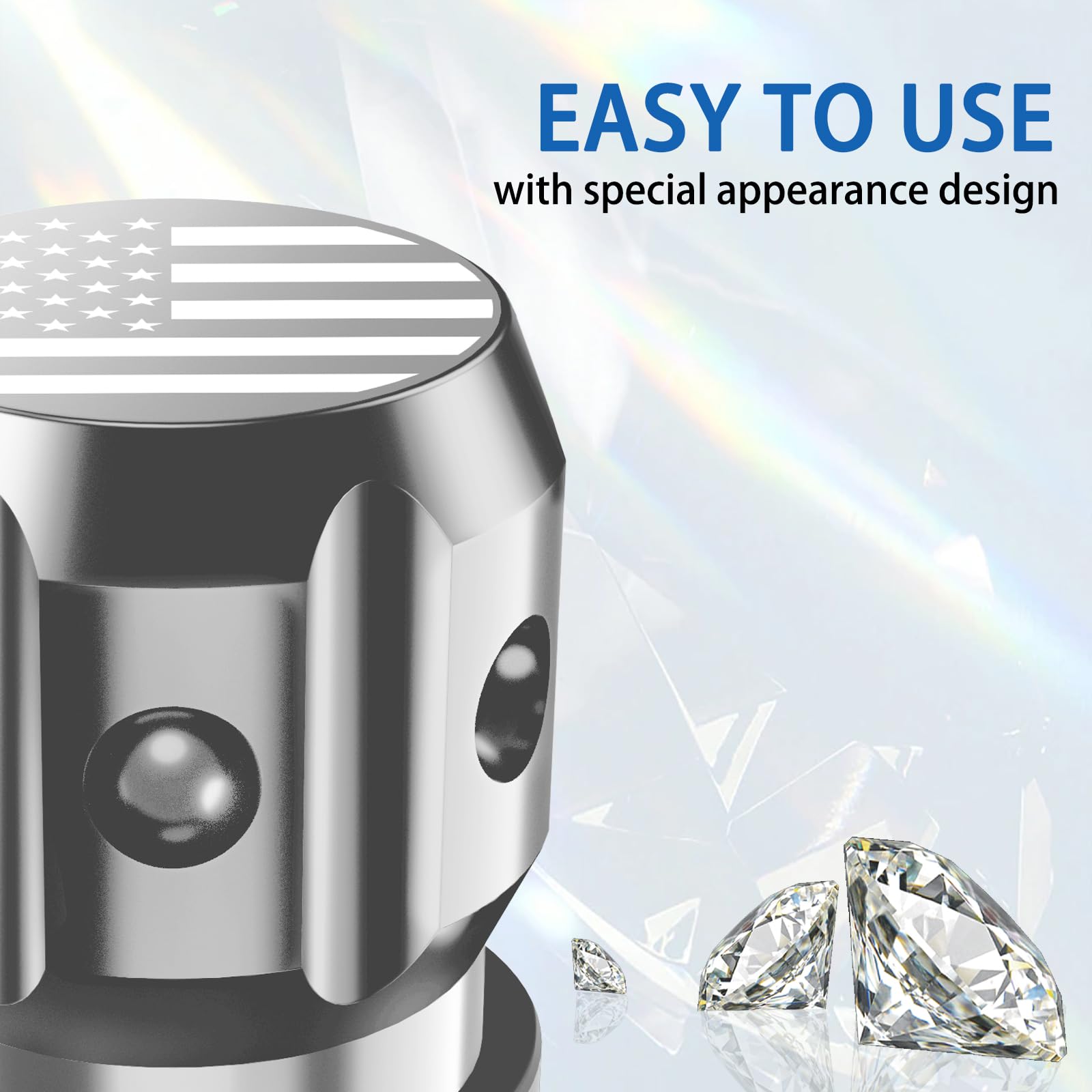 Quarkace Valve Stem Caps, Tire Valve Caps With American Flag, Tire Caps 4 Pack For Car Suv Truck Motorcycle Bike, Anti-Fading Co