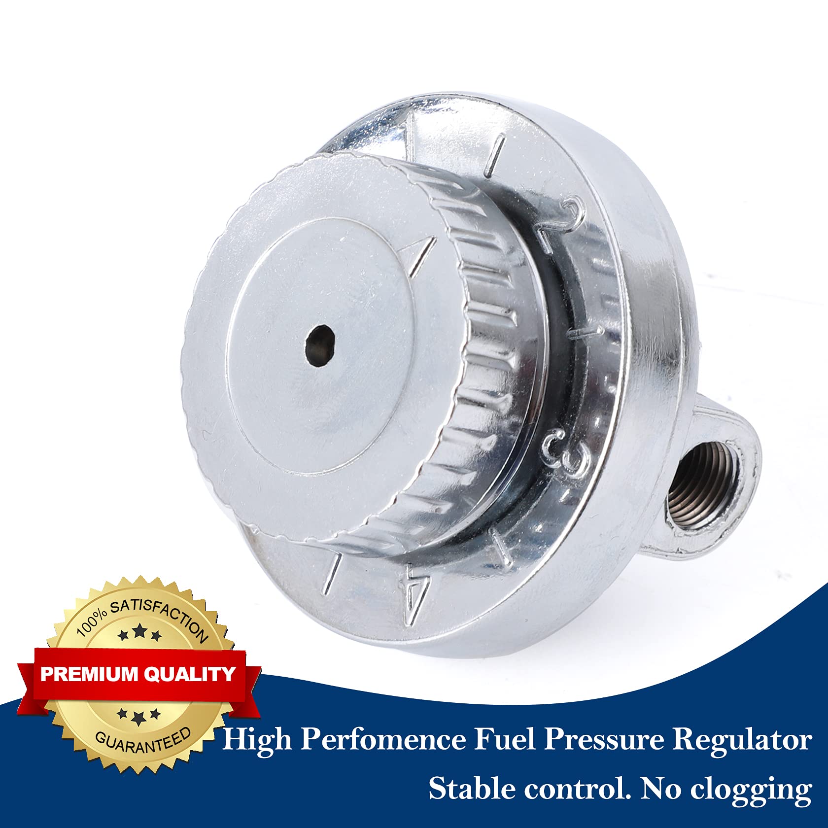 Pilida 9710 Fuel Pressure Regulator Kit: Manual 5-Speed Adjustable Engine Carburetor Carb With 1/4'', 5/16'',3/8'' Fuel Adapters