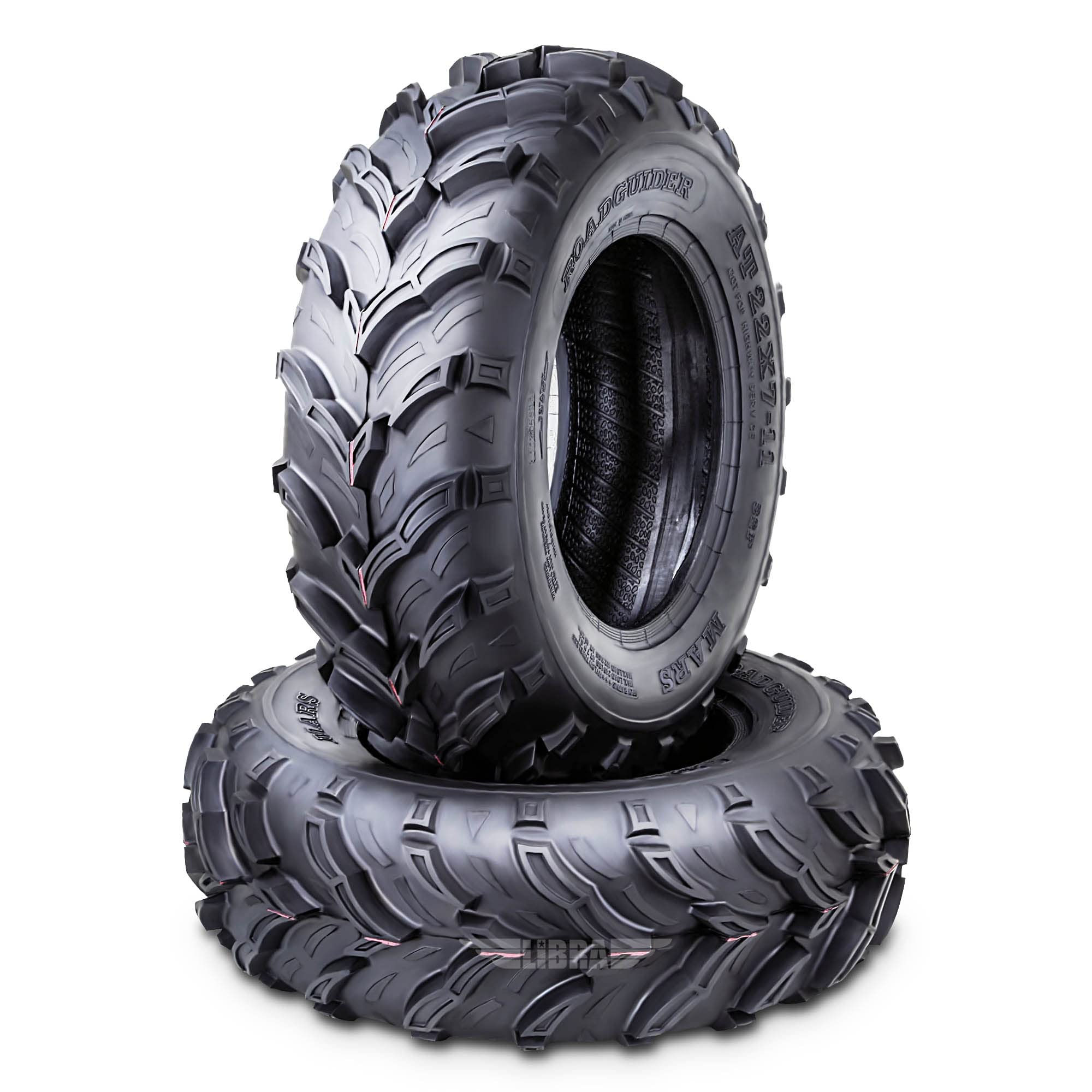 Roadguider Set 2 Road Guider Atv Mud Tires 22X7-11 22X7X11 6Pr 20Mm Deep Tread Compatible For Honda Recon 250 Suzuki Ozark 250