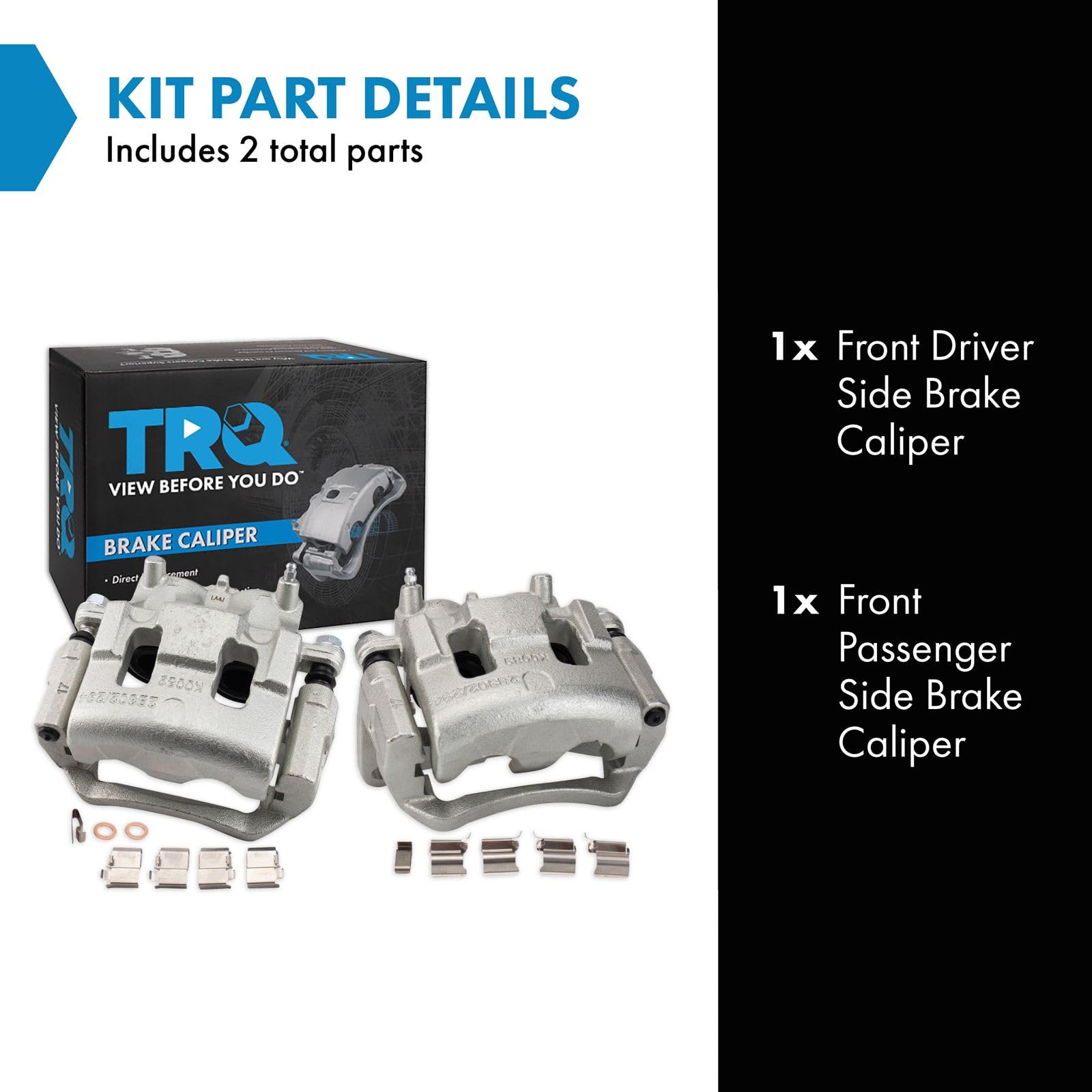 Trq Front Brake Caliper Set Compatible With 2007-2014 Ford Edge 2007-2015 Lincoln Mkx