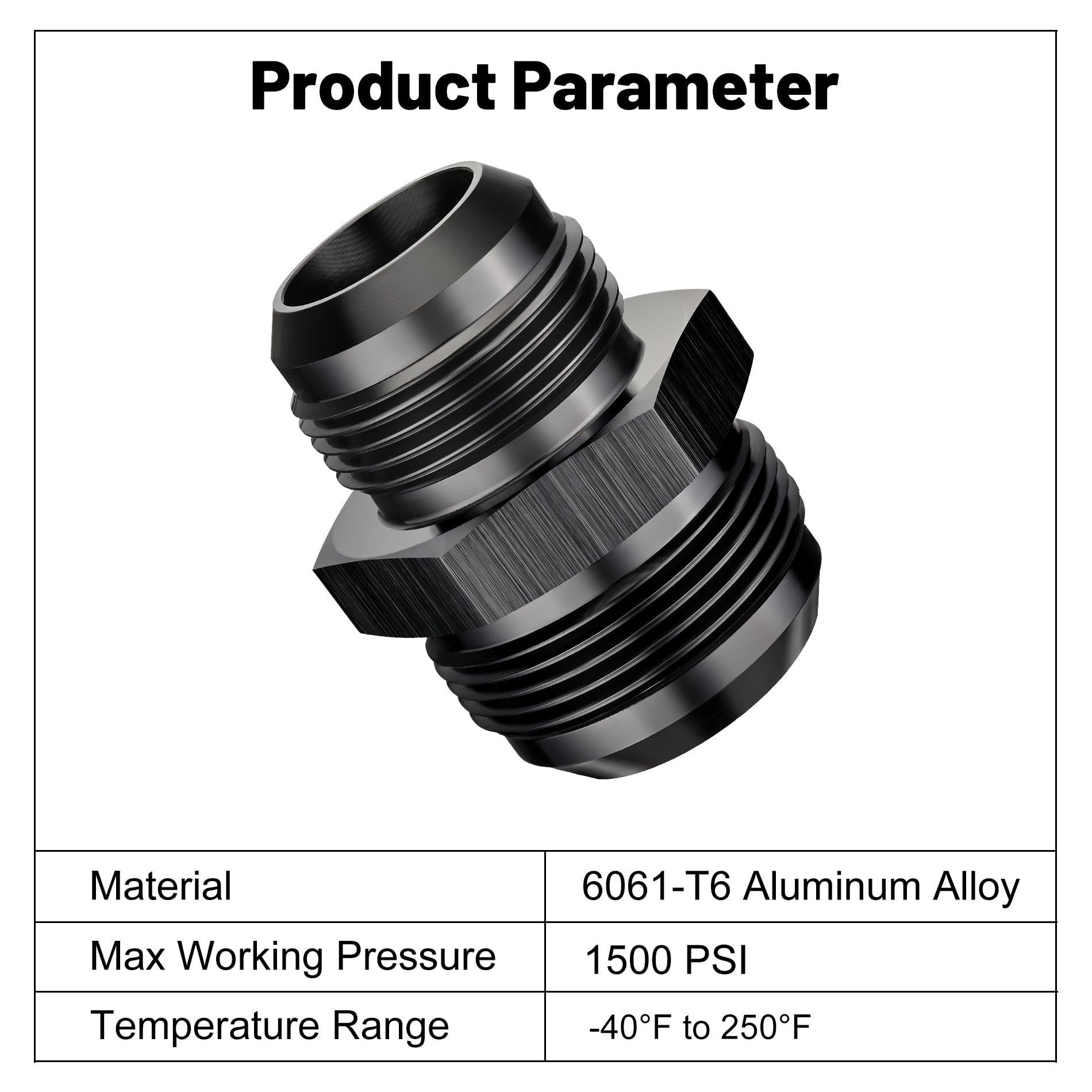 EVIL ENERGY 20AN Male to AN16 Male Flare Reducer Coupler Union Straight Adapter Fitting Black