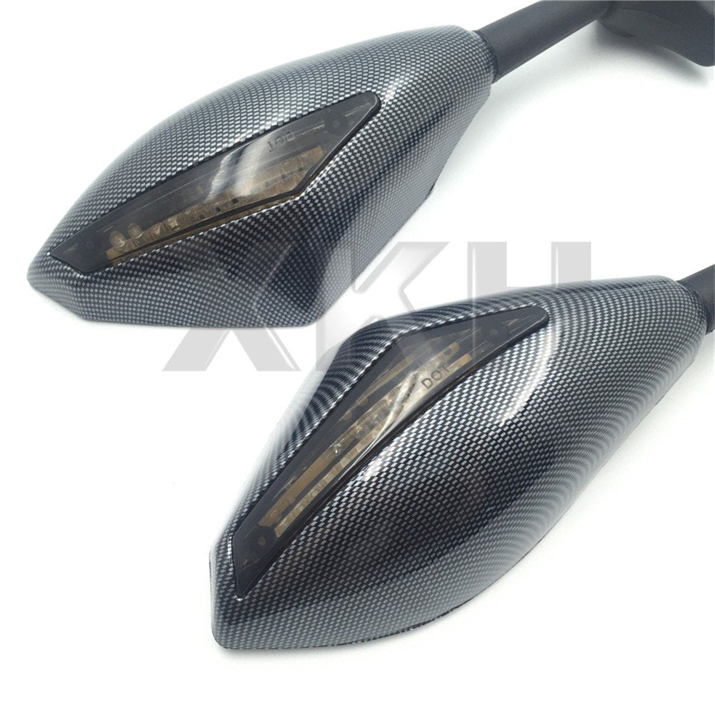 XKH- Carbon Turn Signal Mirrors with Smoke Lens Compatible with Suzuki GSXR 600/750 2001-2005 2009-2012/GSXR 1000 2001-2005, 200