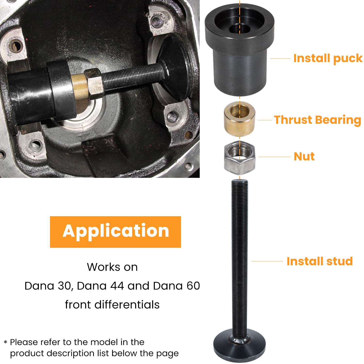 Inner Axle Side Seal Installation Tool For Dana 30/44/60 Axles Front Differentials