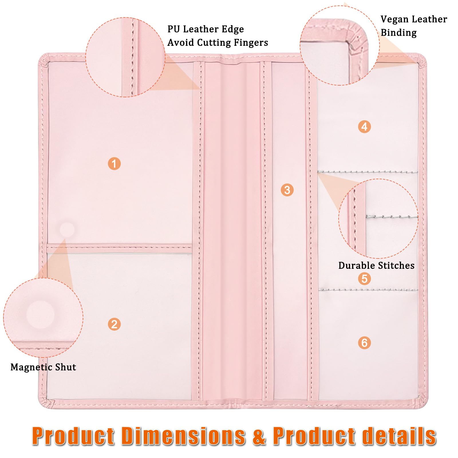 Yeecase Car Registration & Insurance Holder With Closure, Pink Letter Wallet Case For Women & Men