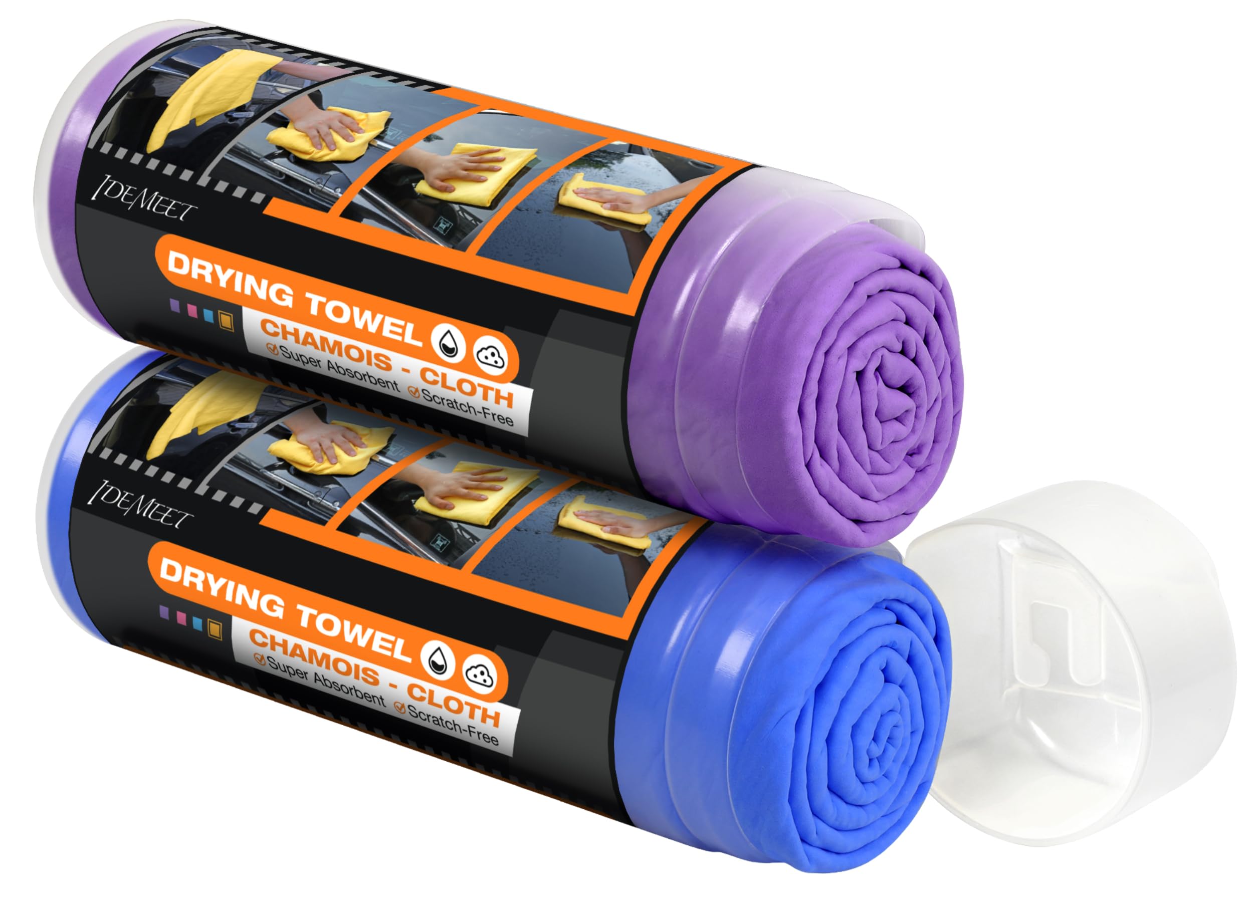 Idemeet Premium Shammy Towel For Car, Super Absorbent 2 Pack 26''''X17'''' Car Drying Towel, Reusable Soft Car Wash Cloth, Chamo