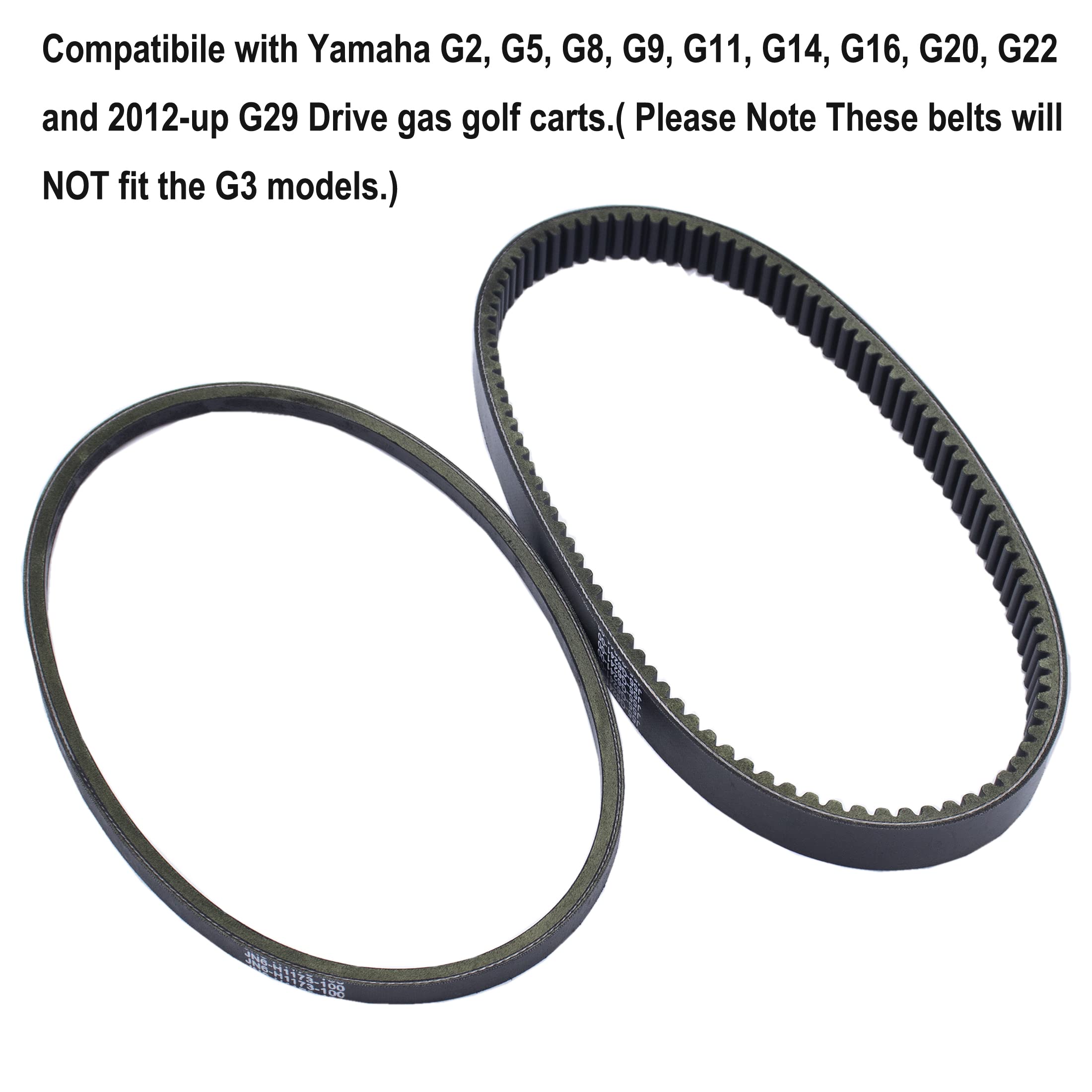 Mocw For Golf Cart Drive & Starter Generator Belt Replace For Yamaha G2, G5, G8, G9, G14 G16 G22 Drive Starter Belt Set Replace Oe # J55-G6241-00, J55-H1173-00
