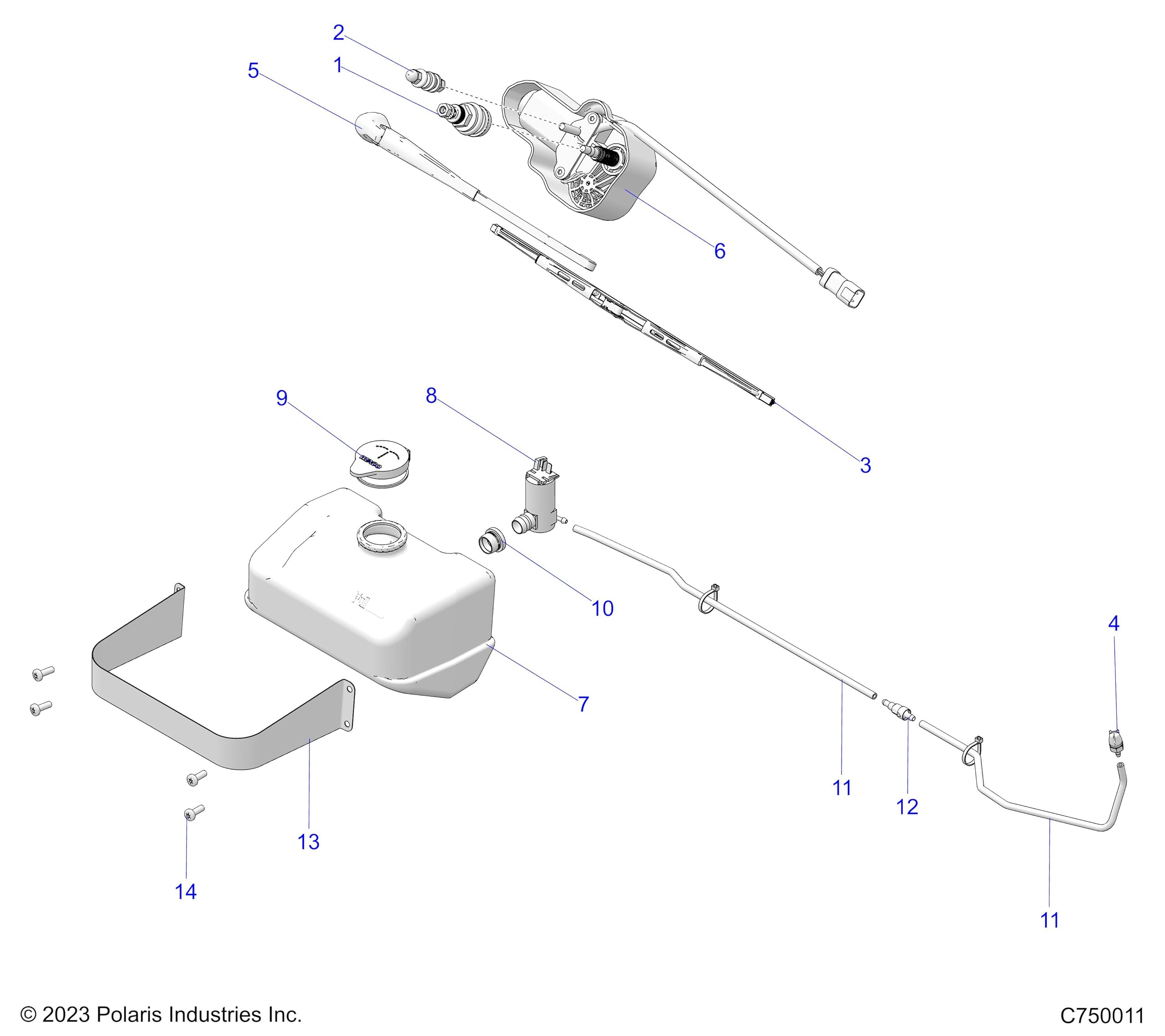 Polaris Wiper Washer Fluid Pump, Part 2205140