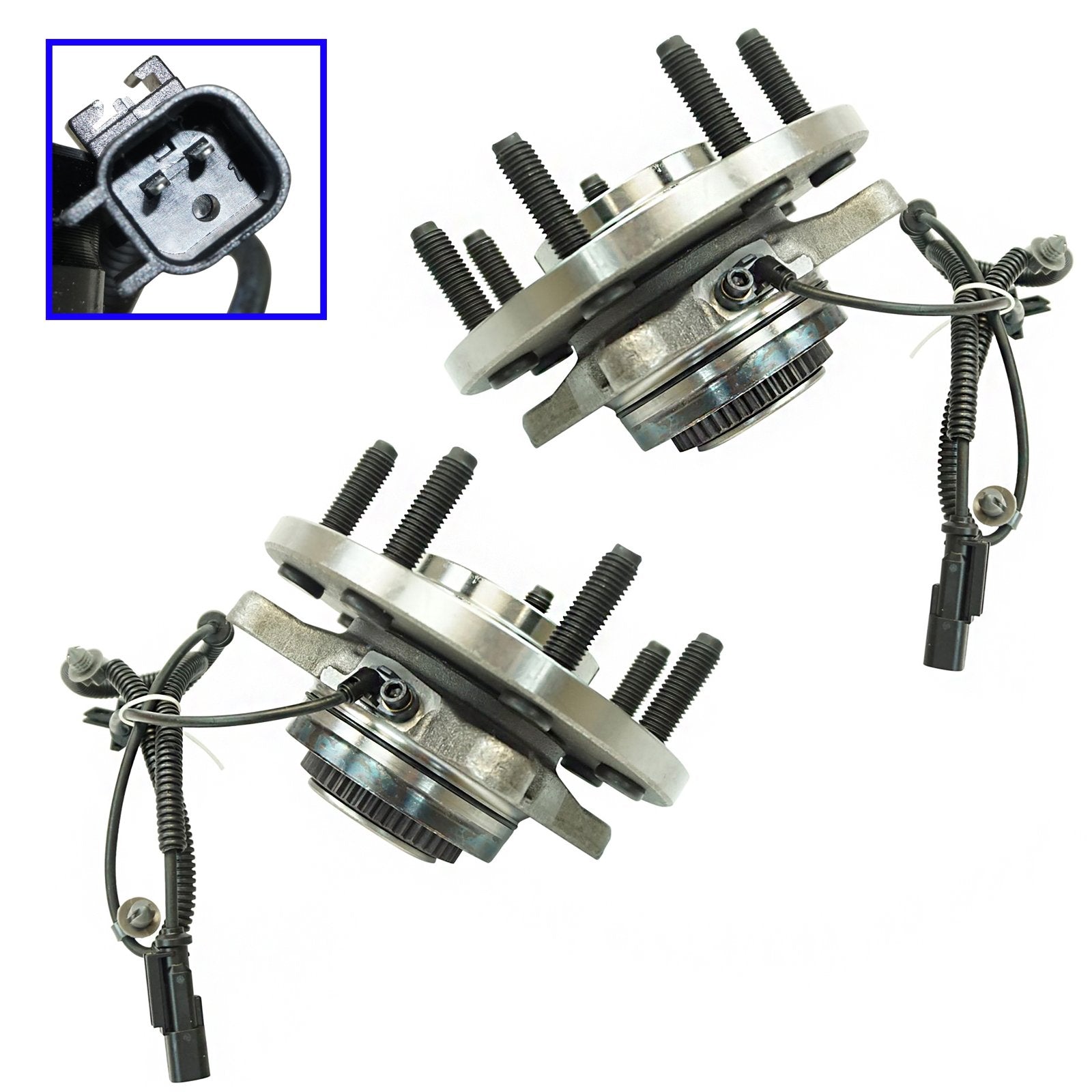 Trq Front Wheel Hub Bearings Assembly Set Compatible With 2010-2014 Ford F-150