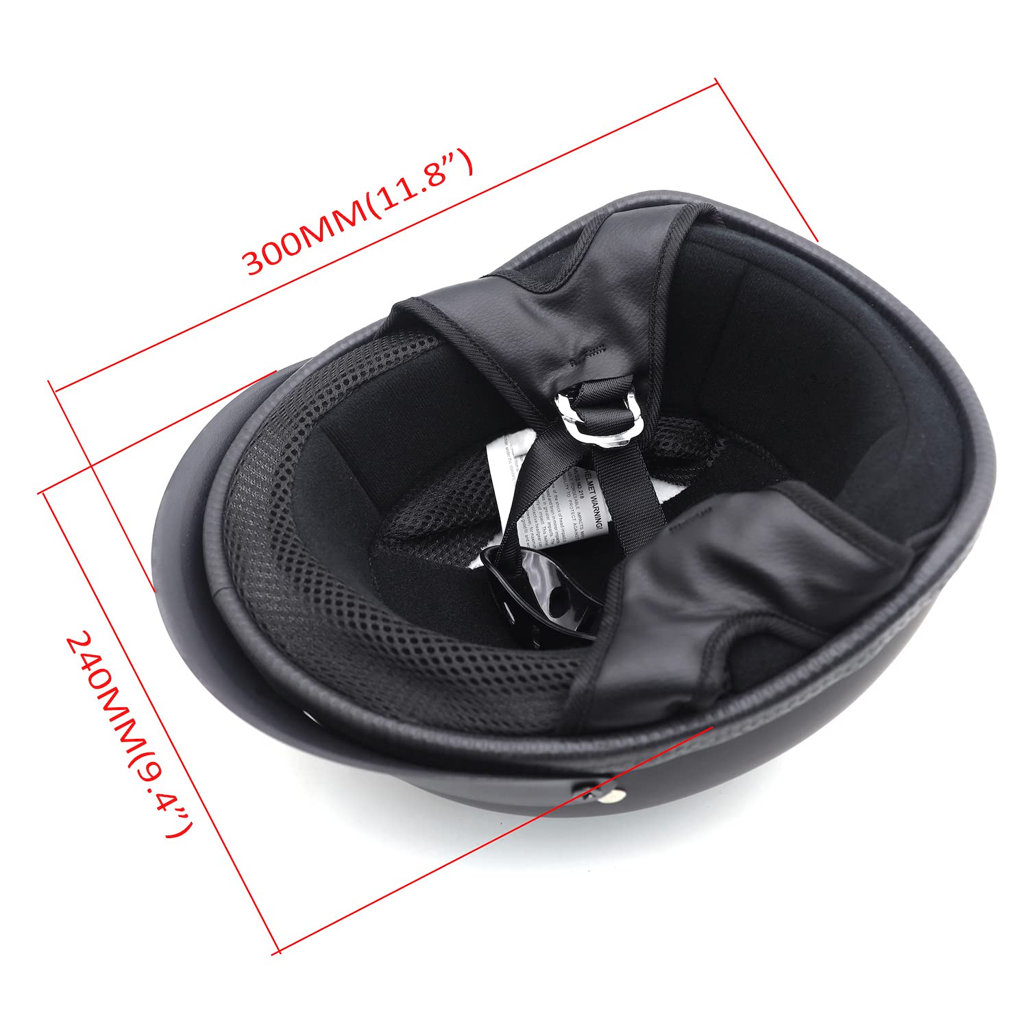 Httmt Mt506-001-M Dot Certified Matte Black Flat Black Compatible With Harley Davidson Half Face Helmet Chopper Cruiser Biker Si