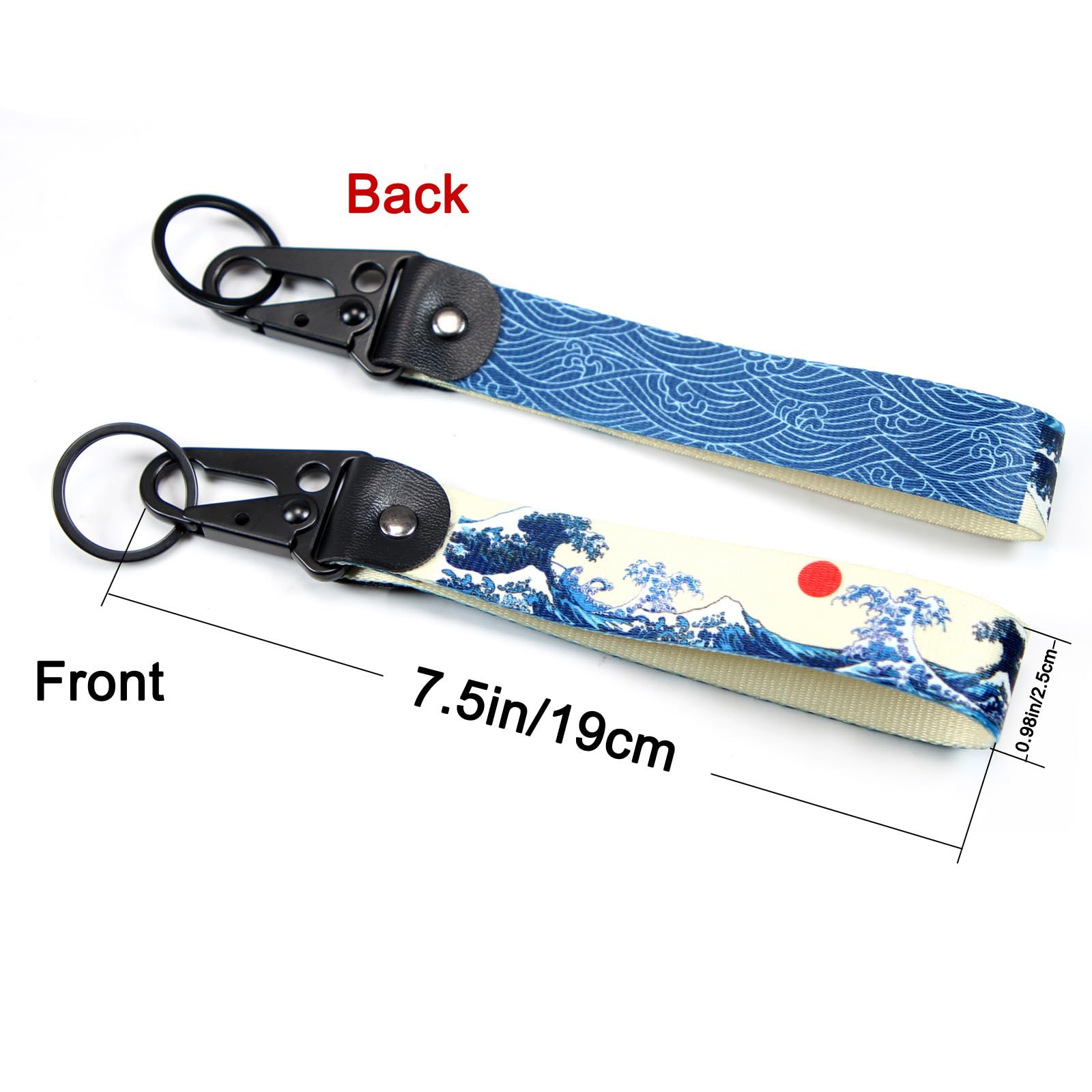 Dsycar JDM Keychain, Car Motorcycle Key Chains Jet Key Tag for JDM Cars, Bikes, Scooter, ATV, UTV [Wave]