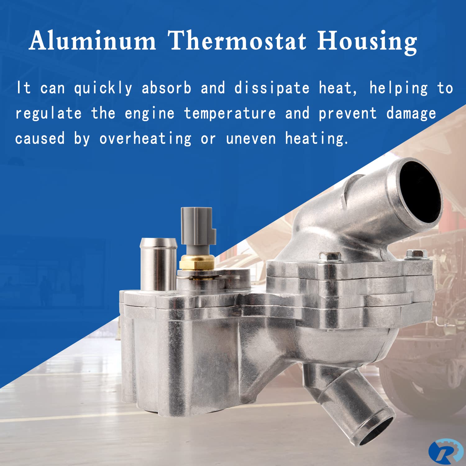 Rarayc Aluminum Thermostat Housing Kit Ford Coolant Compatible With Explorer 2002-2010 Mercury Mountaineer 2002-2010 4.0L V6