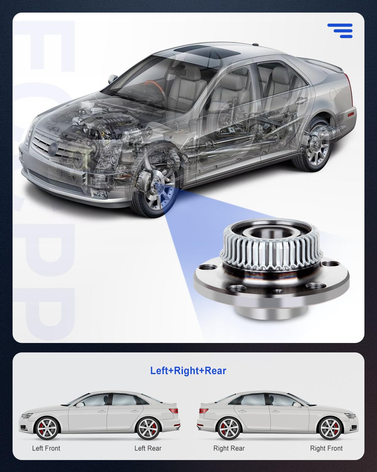 ECCPP Rear Wheel Hub Bearing Assembly 5 Lugs w/ABS for TT Beetle Compatible with 512012