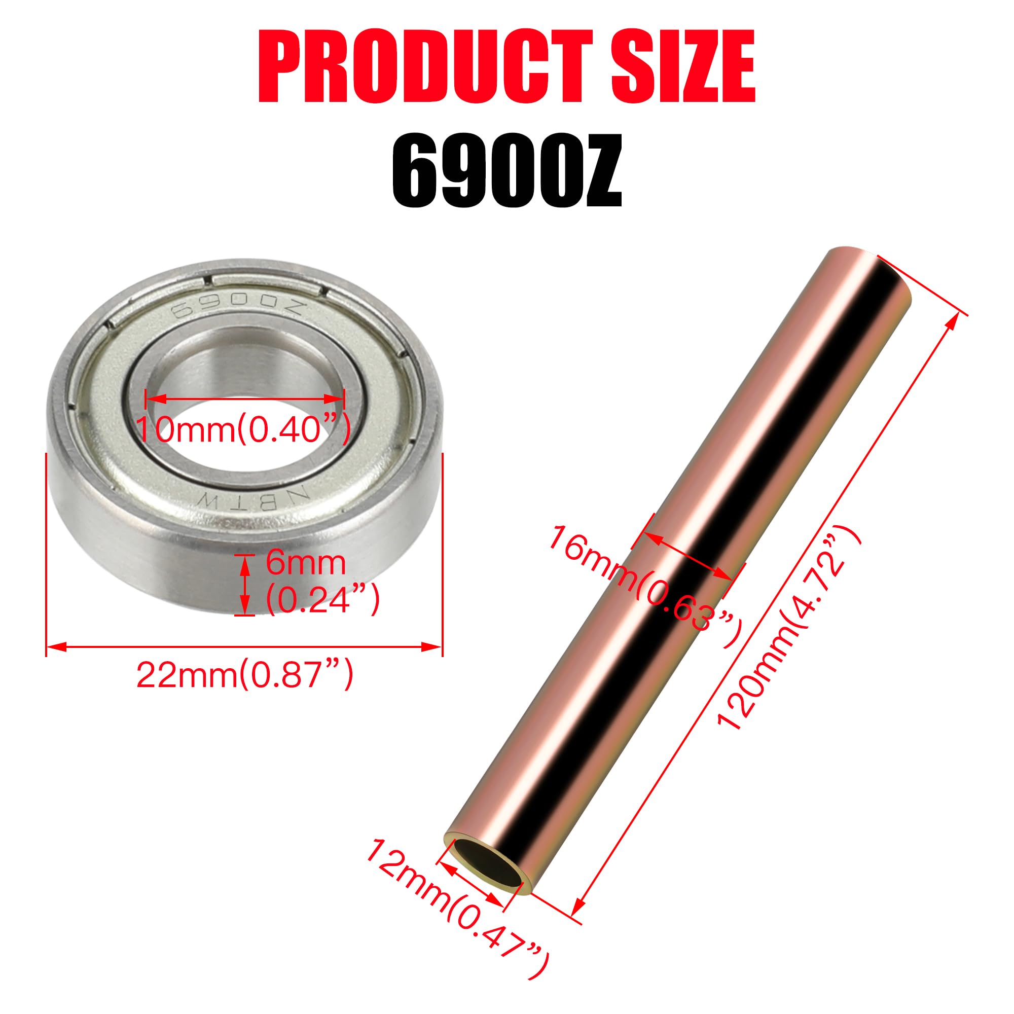 GREHUA Mini Bike Steering Bearings Bushing Kit for Coleman BT200X CT200U CT200U-EX CC100X CT100U 98cc 196cc Mini Bike Parts 6900