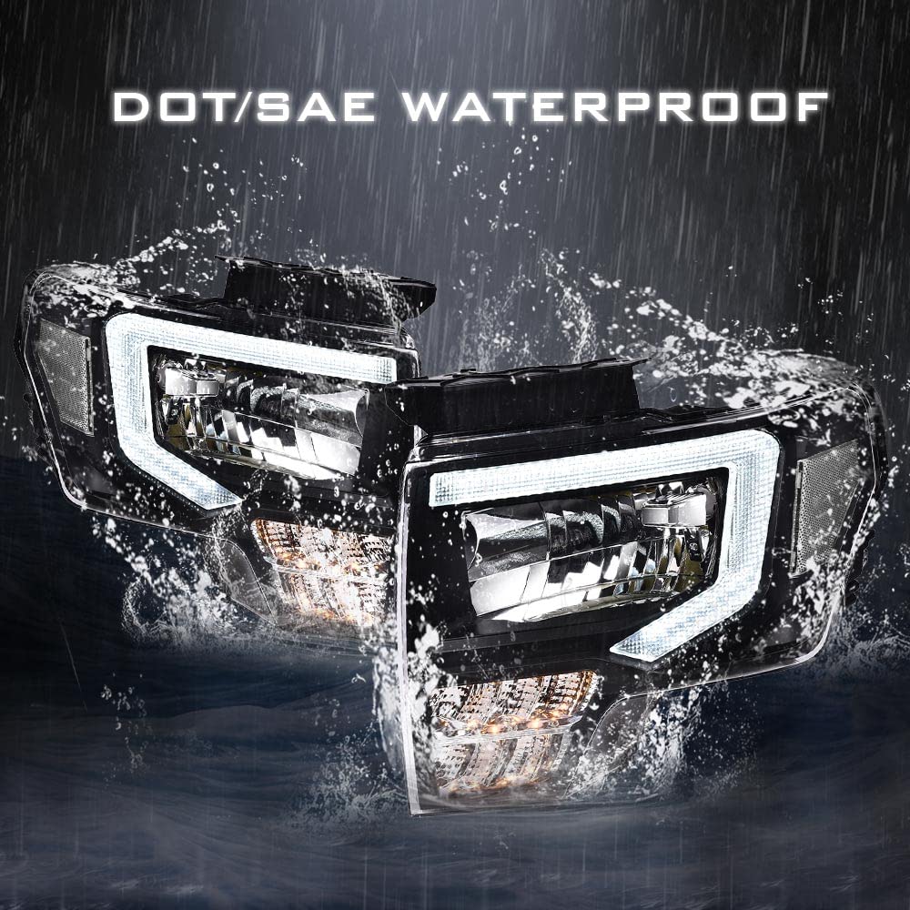 Pit66 Led Headlight Assembly Compatible With Ford F150 2009 2010 2011 2012 2013 2014, Headlamps Replacement Driver & Passenger C