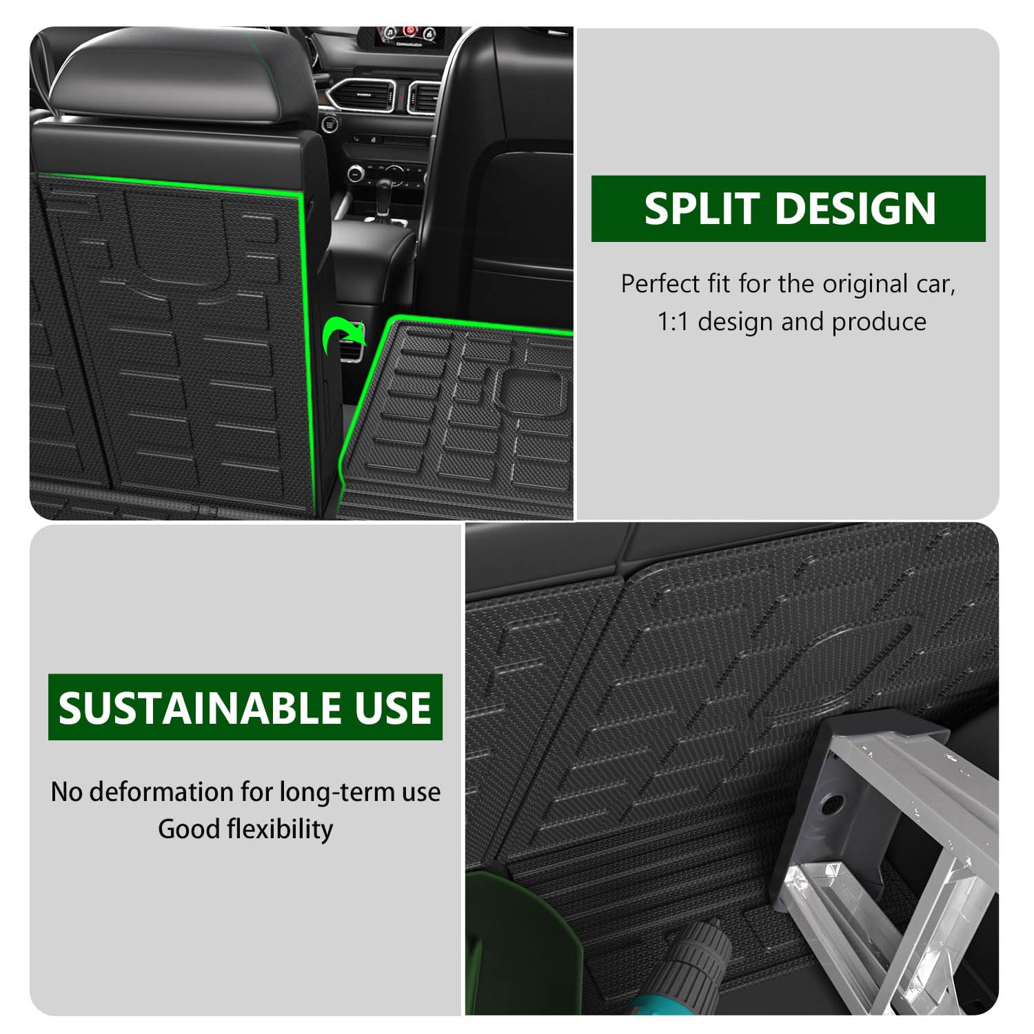 xipoqix Backrest Mat Compatible with 2017-2025 Mazda CX-5 Cargo Liners TPE Back Seat Protector Replacement for 2017-2025 Mazda C