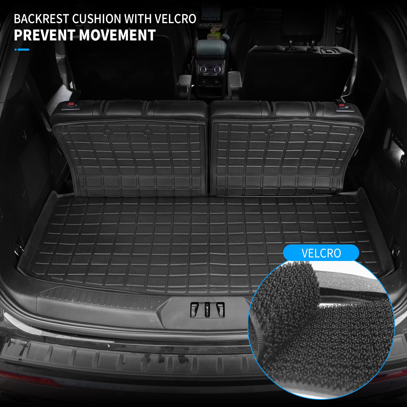 Dattumar TPE Cargo Mat for 2020-2025 Ford Explorer, Upgrade Trunk Mat with Backrest, 6&7 Passenger, All Weather Protection