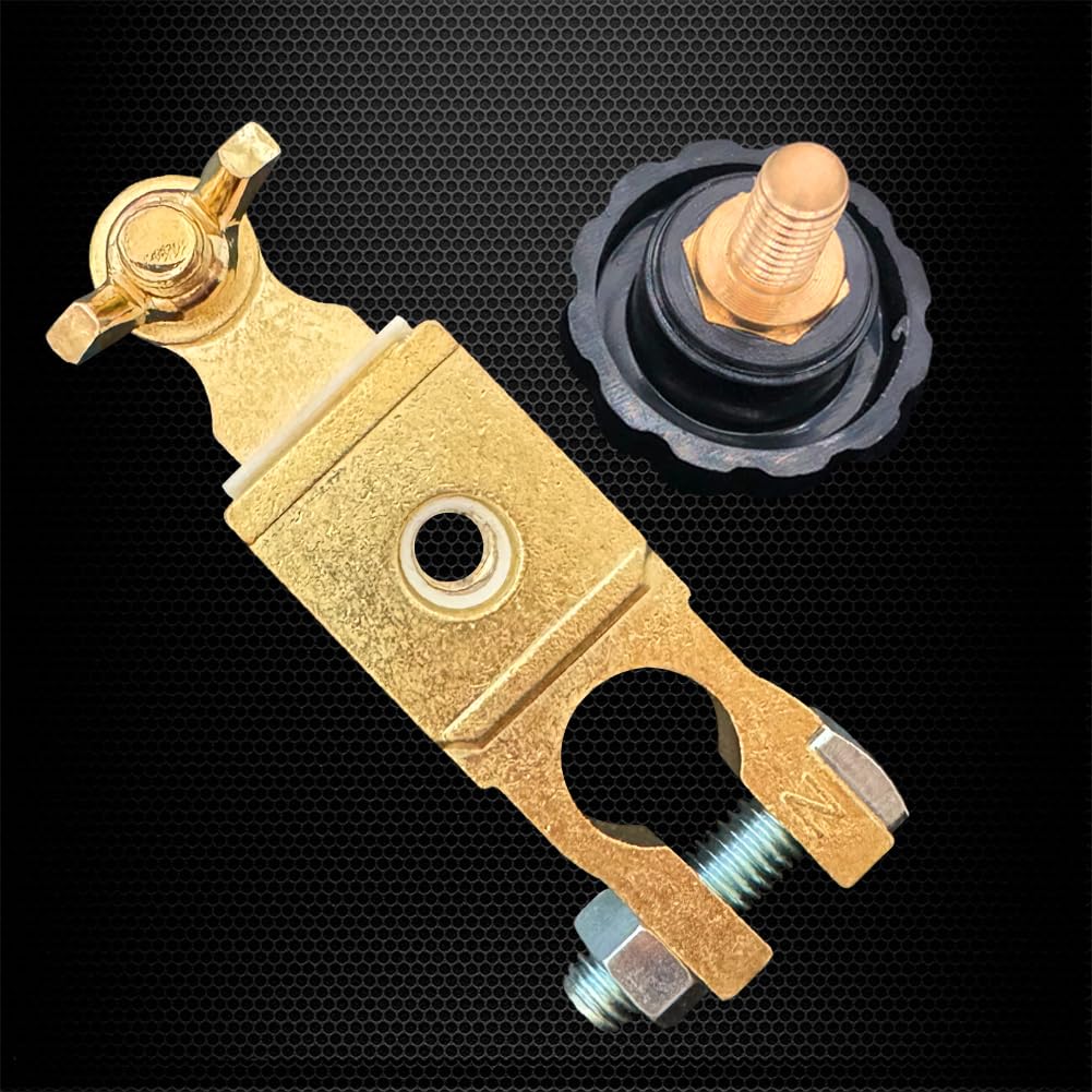 Top Post Battery Disconnect Switch, Ampper Battery Master Switch Isolator W/ M8 Wing Nut For Power Disconnect Cut Off (2 Pack)