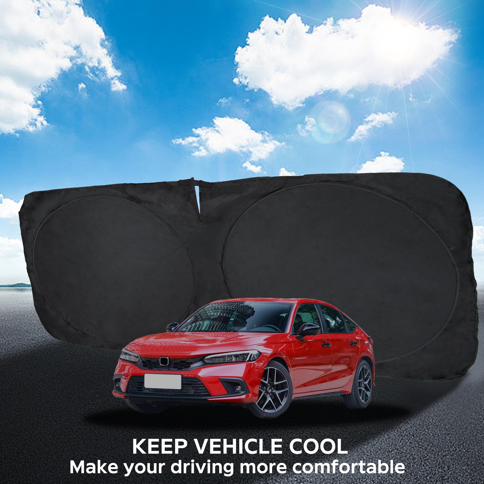 Sunshade For Honda Civic 2022-2024 2025 Sun Shade, Front Window Sun Visor Windshield Cover Custom Fit Civic (Not For 2022 Sport)