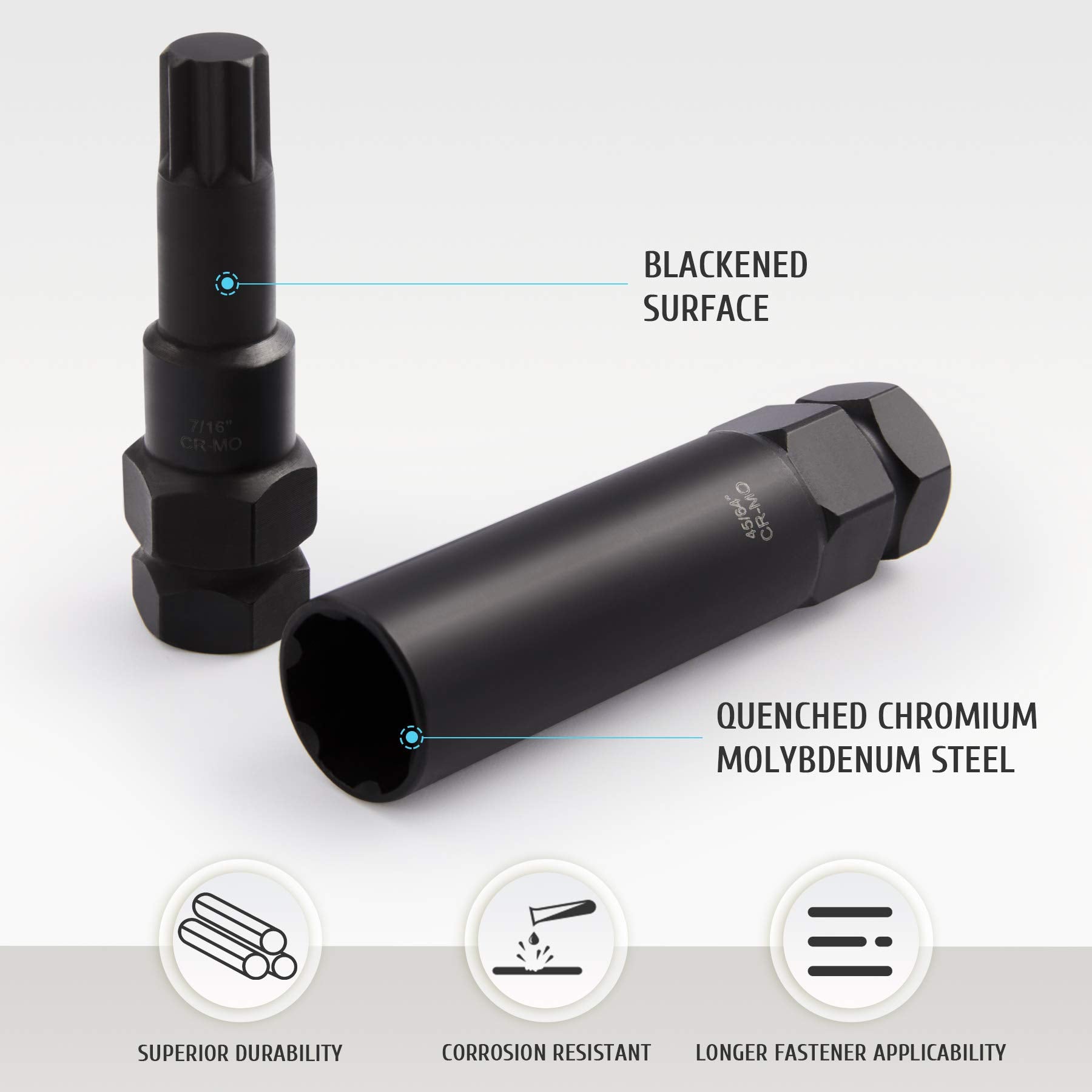 Orion Motor Tech 16Pc Locking Lug Nut Master Key Set, Sae & Metric Wheel Lock Removal Kit For Removing Locking Spline Star Hex A