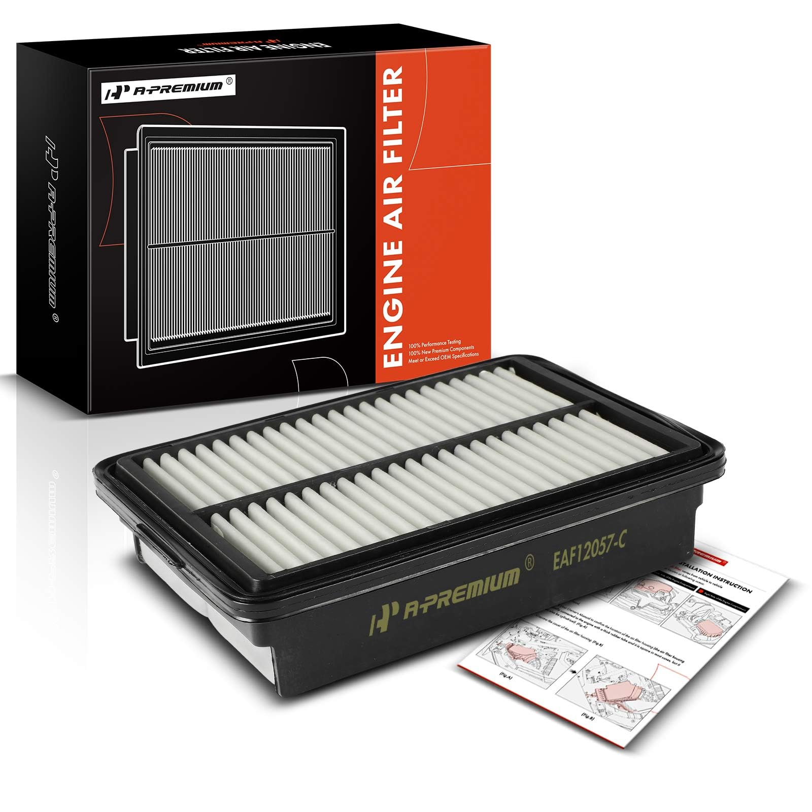 A-Premium Engine Air Filter Compatible with Hyundai Elantra(17-20), Kona(18-23) & Kia Forte(19-23), Forte5(20-23), Soul(20-23) -