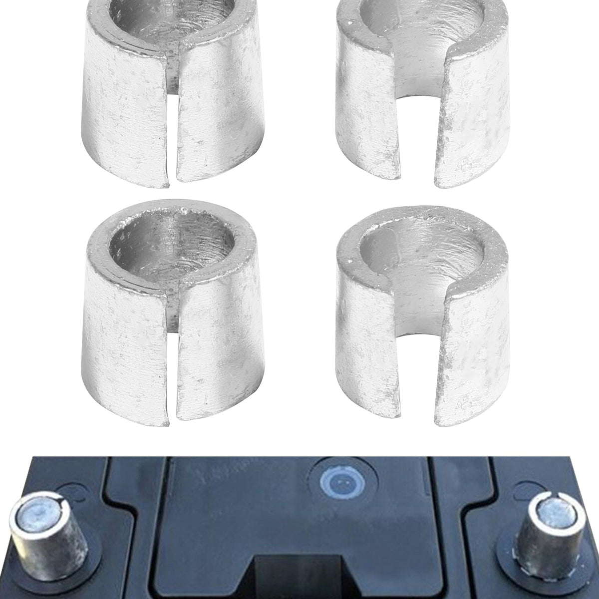 Racoona 2 Pairs Battery Post Shims,Battery Terminal Adapter,Battery Post Adapter WBCARB0CLRNYBRD