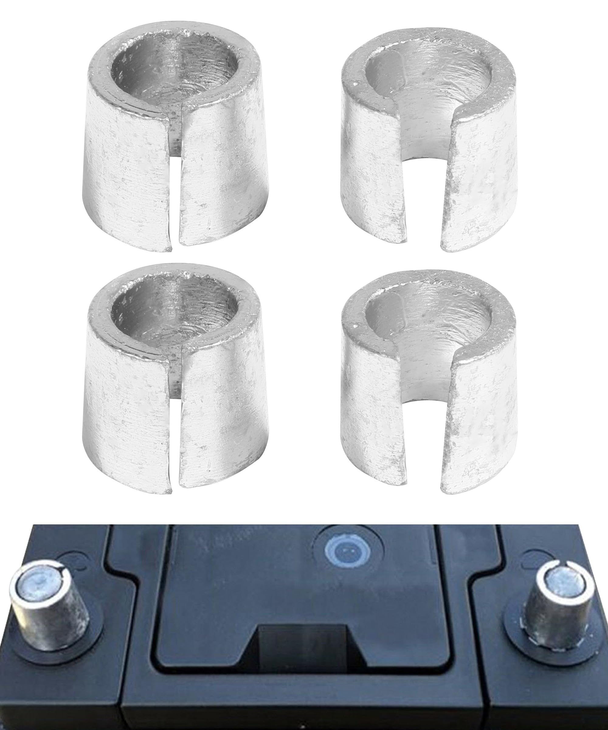 RACOONA 2 Pairs Battery Post Shims,Battery Terminal Adapter,Battery Post Adapter,Car Accessories Battery Negative Battery Termin