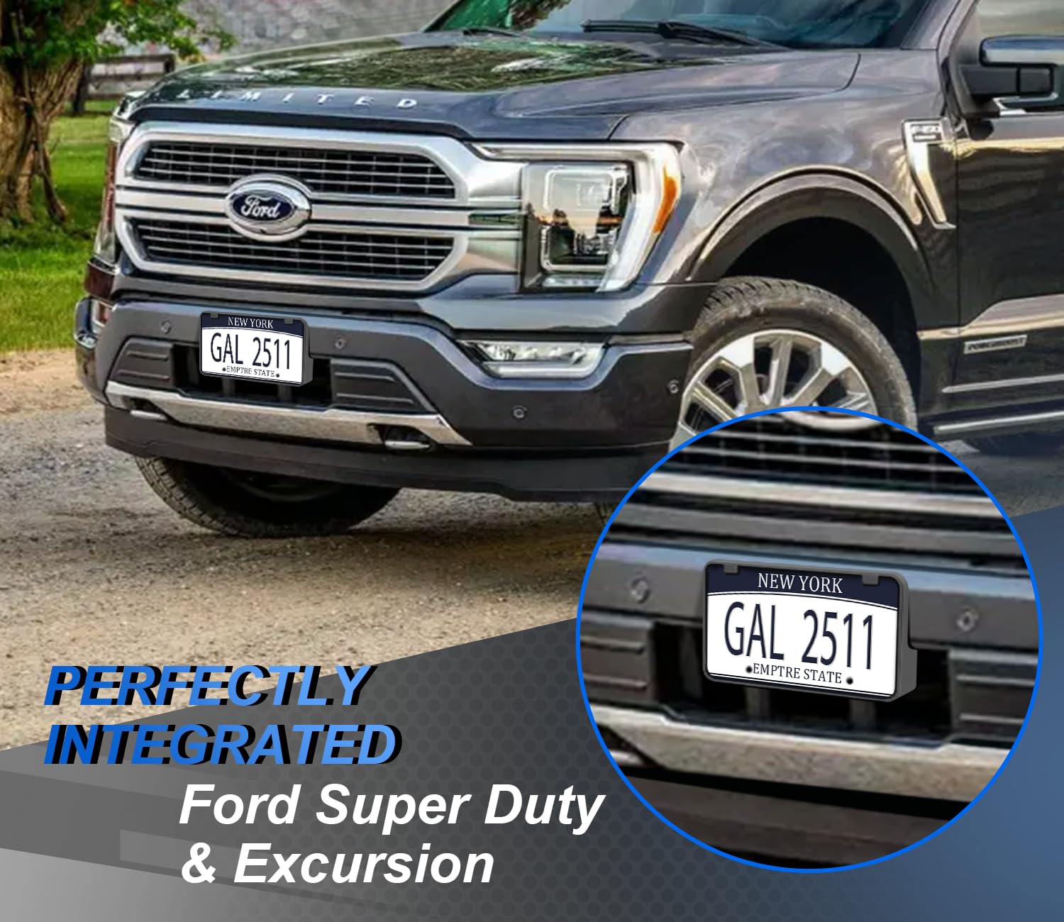 Front License Plate Frame For F150 2021-2023 2.7L 3.0L 3.5L V6 Licence Plate Holder Fits Perfectly With Curvature Of Front Bumpe