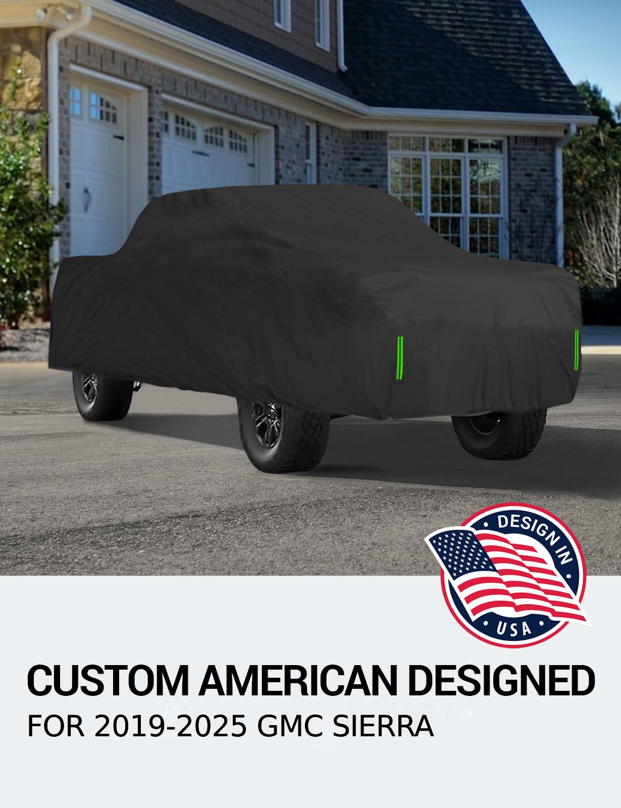 Proadsy 2025 Upgrade Car Cover Compatible With Gmc Sierra 1500 Crew Cab Pickup 6.6 Feet Bed 2019-2024 2025 Windproof All Weather