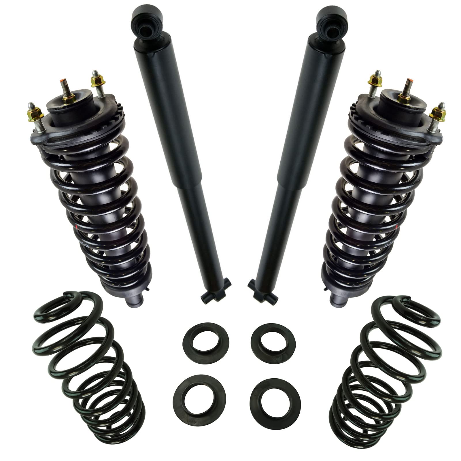Trq Complete Strut Assembly Shock Absorbers & Rear Conversion Spring Kit For Gm