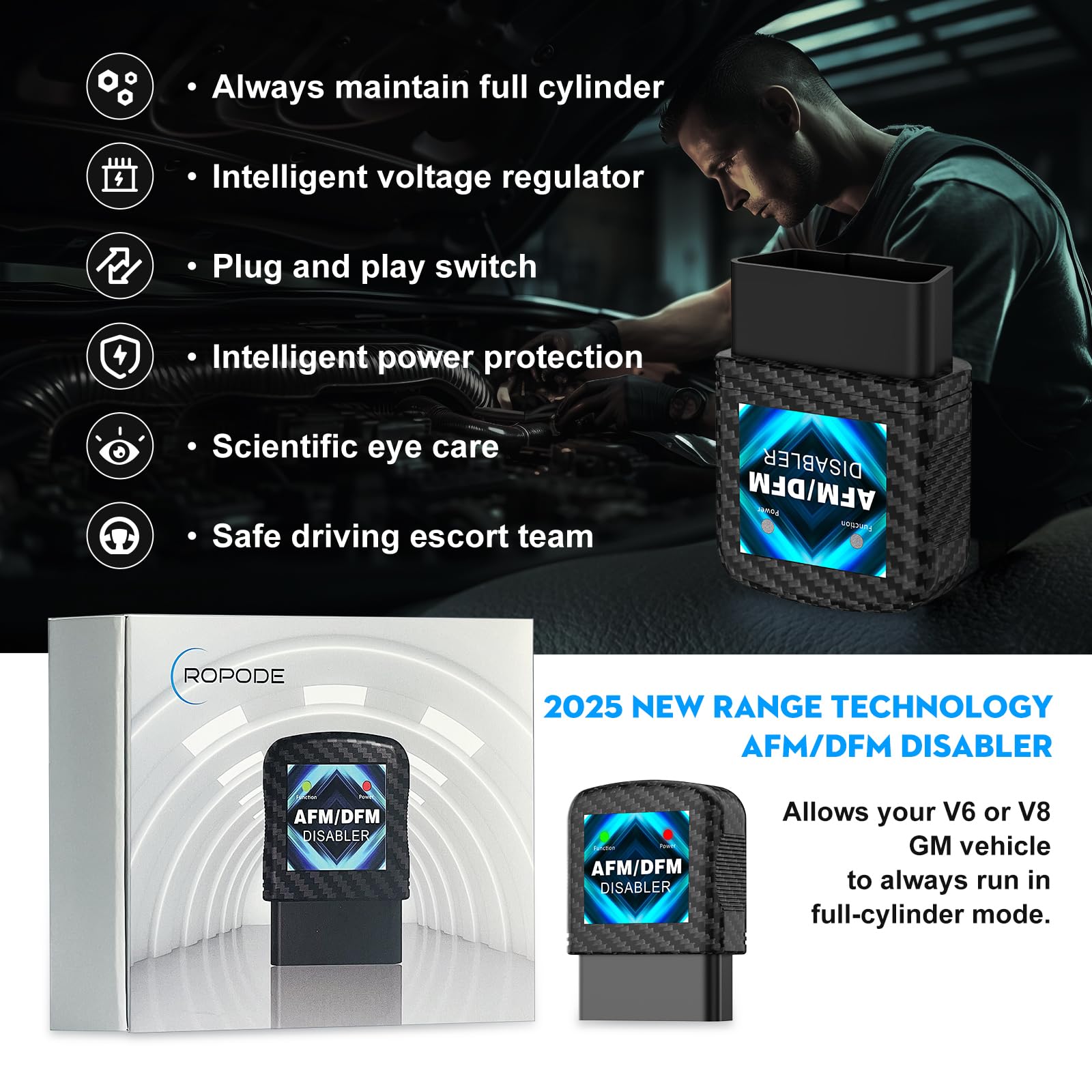 ROPODE AFM Disabler for V6 & V8 GM Motors - Compatible with 5.3 Silverado, Sierra, Yukon, Escalade - Active Fuel Management Delete