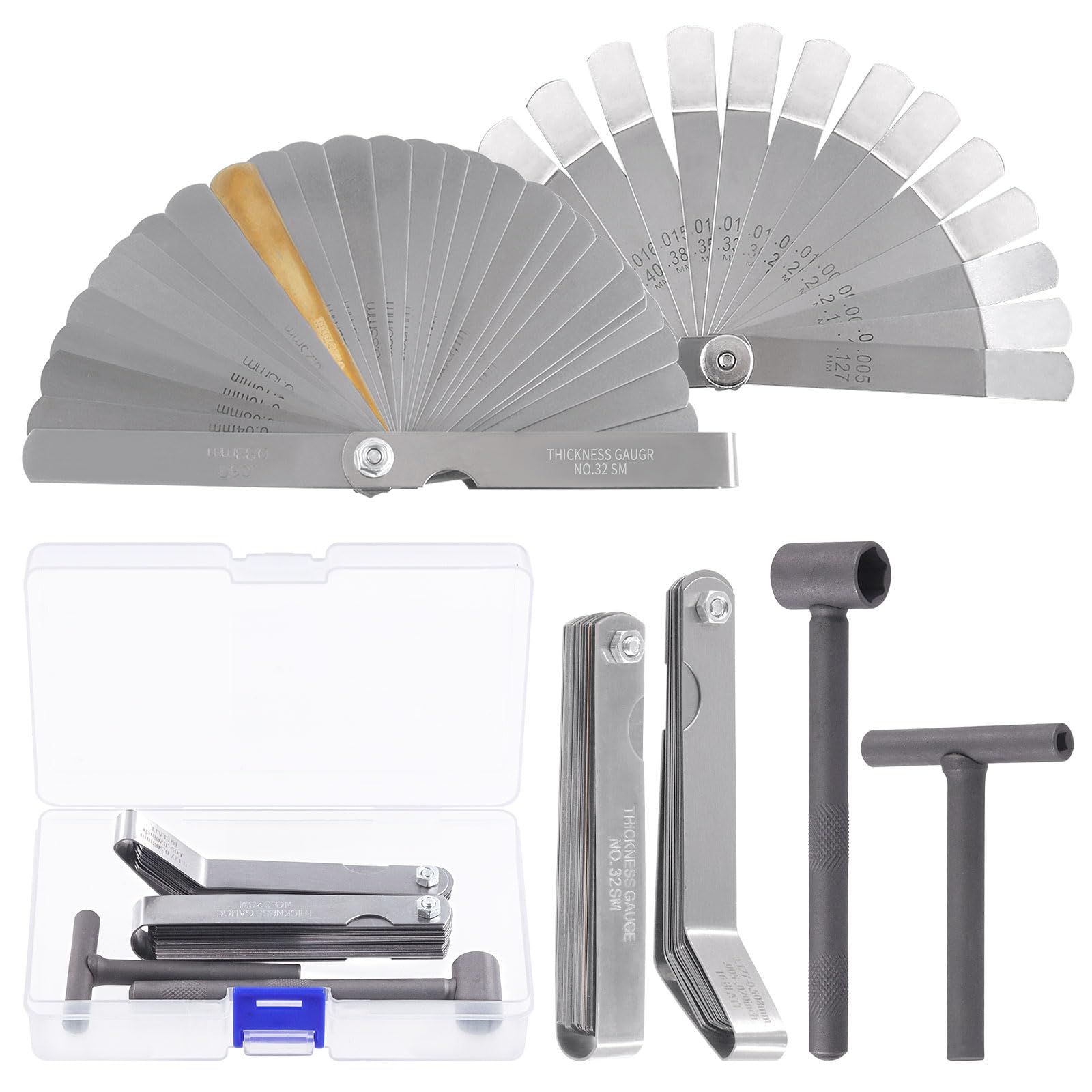 Swpeet 4Pcs Adjusting Valves Tools Set, Motorcycle Engine Valve Screw Adjusting, Include Square Hole Tool, Hexagonal Hole Tool, 