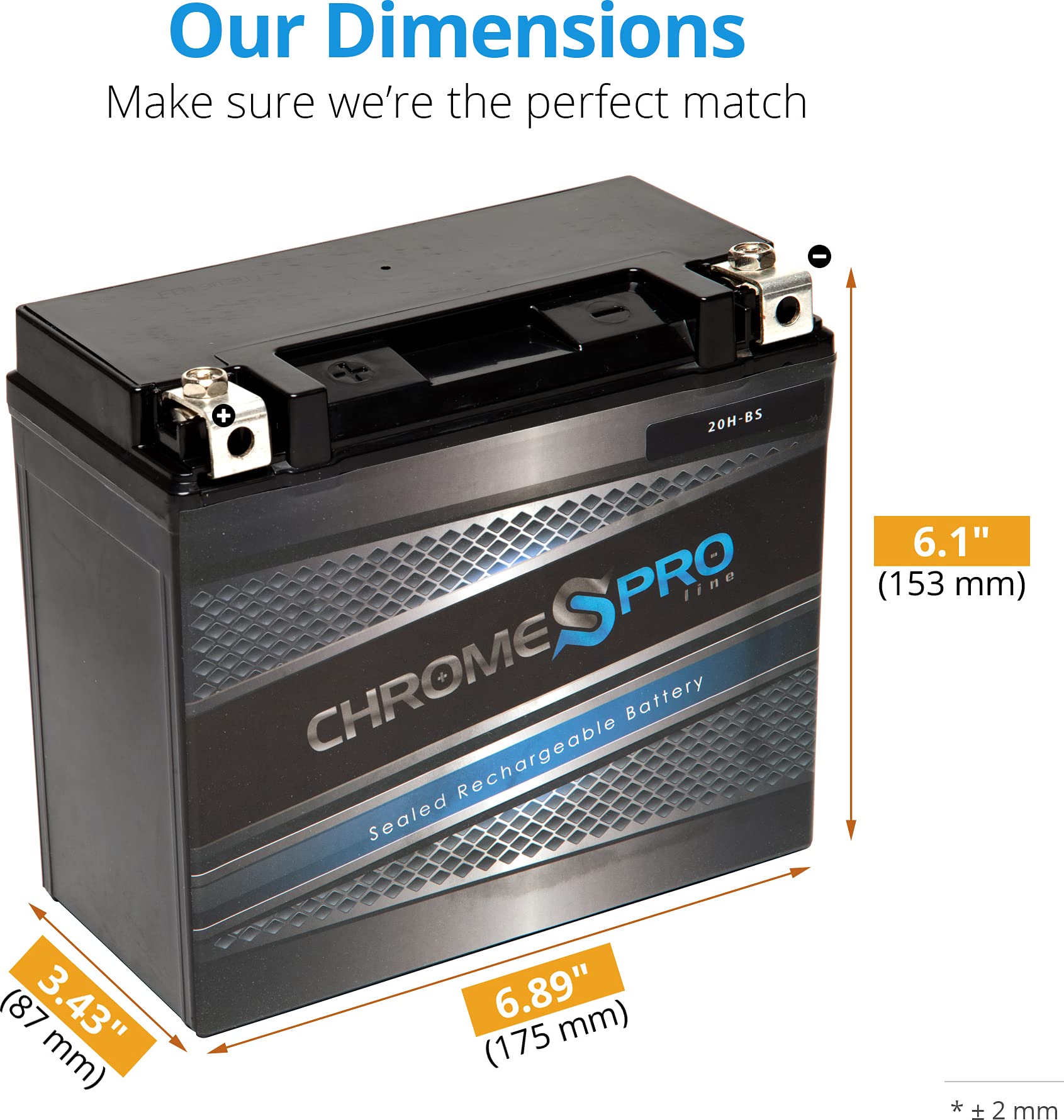 Chrome S Pro Ytx20H-Bs Maintenance-Free 12V 19Ah Battery Replacement For Atv, Motorcycle, Jet Skis, Scooter, Utv, And More - Nut