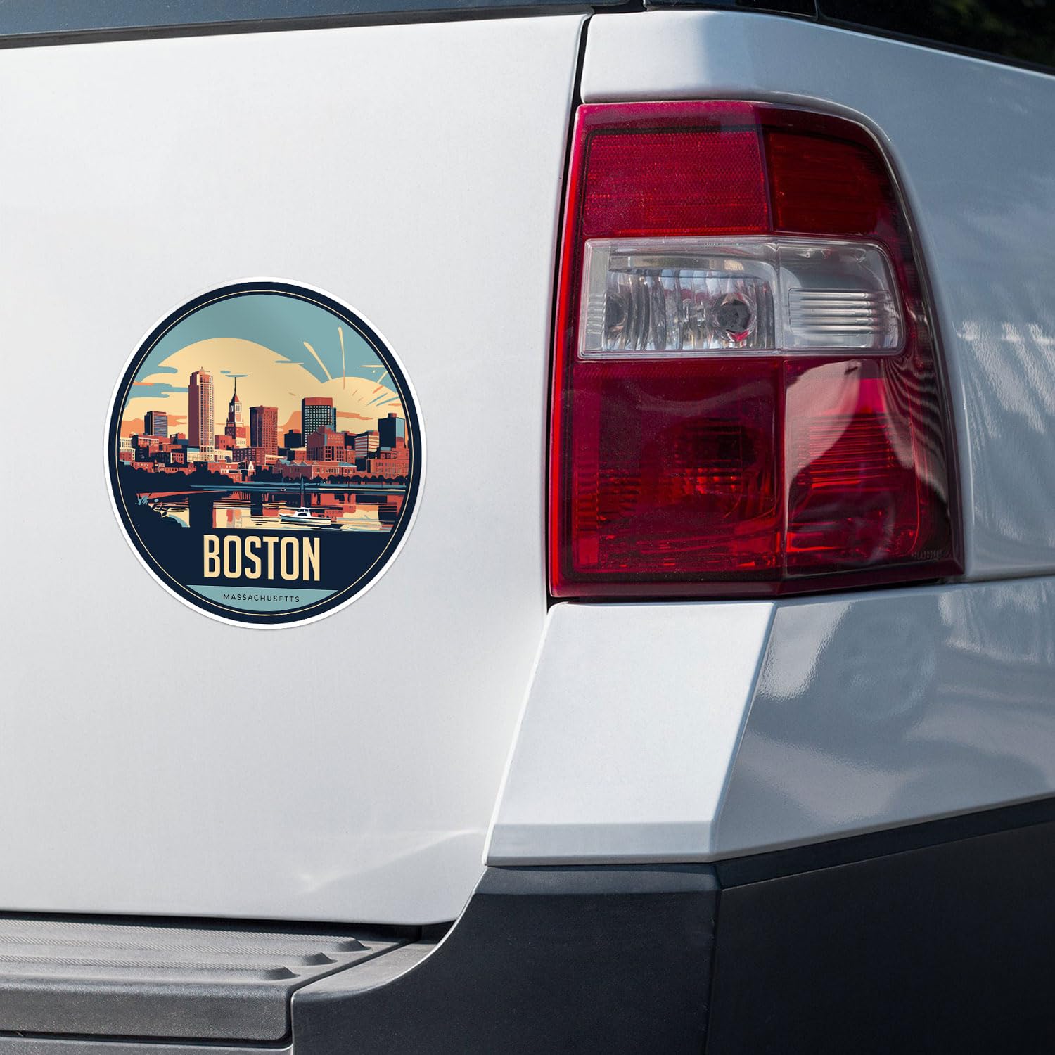 Boston City Sticker - Waterproof Vinyl Decal for Car Bumper, Laptop, Water Bottle, Wall, and Window, Size - 3'' Longer Side