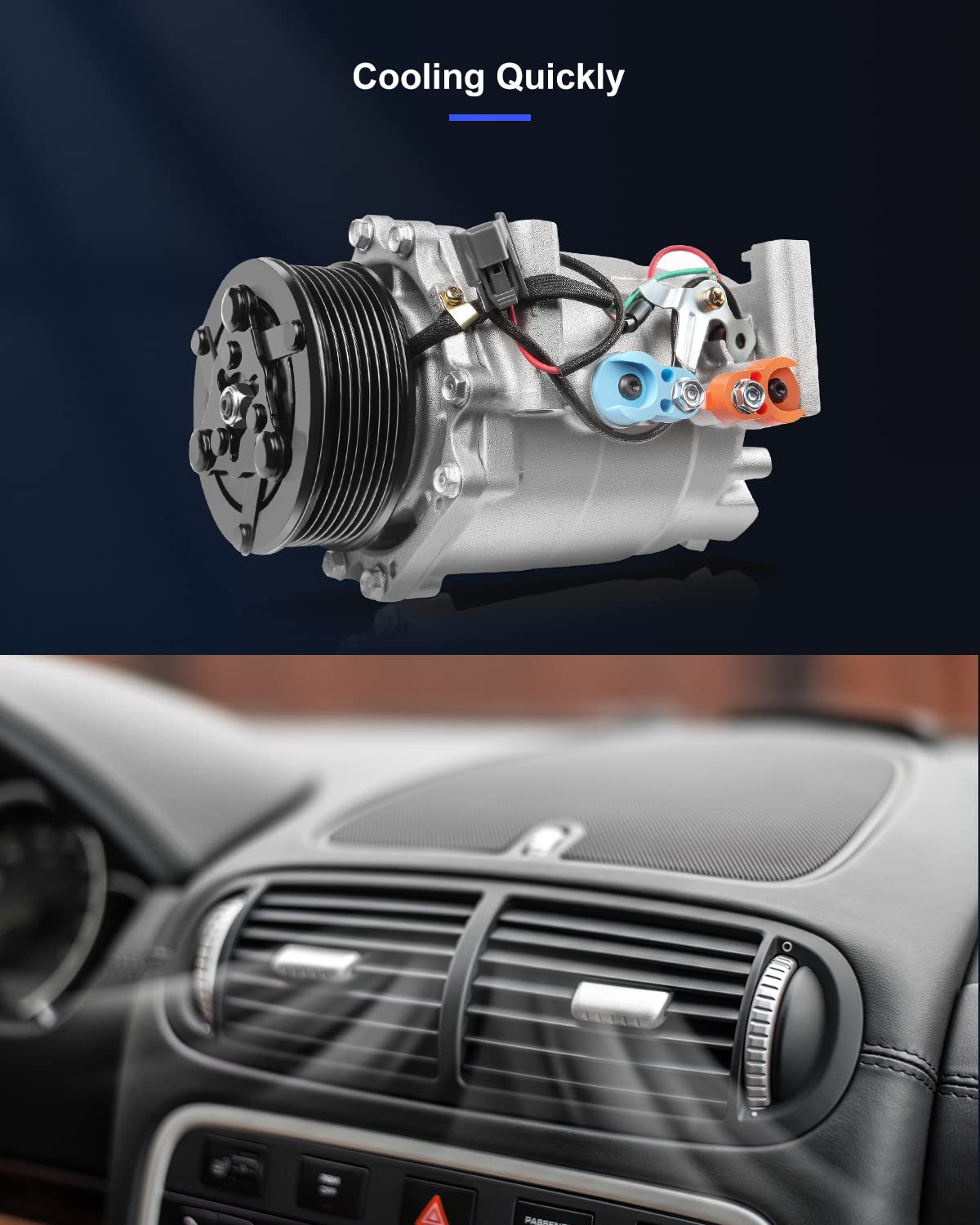 Eccpp Ac Compressor With Clutch 2002-2006 For Honda Civic For Acura Rsx 2.0L Ac Compressor