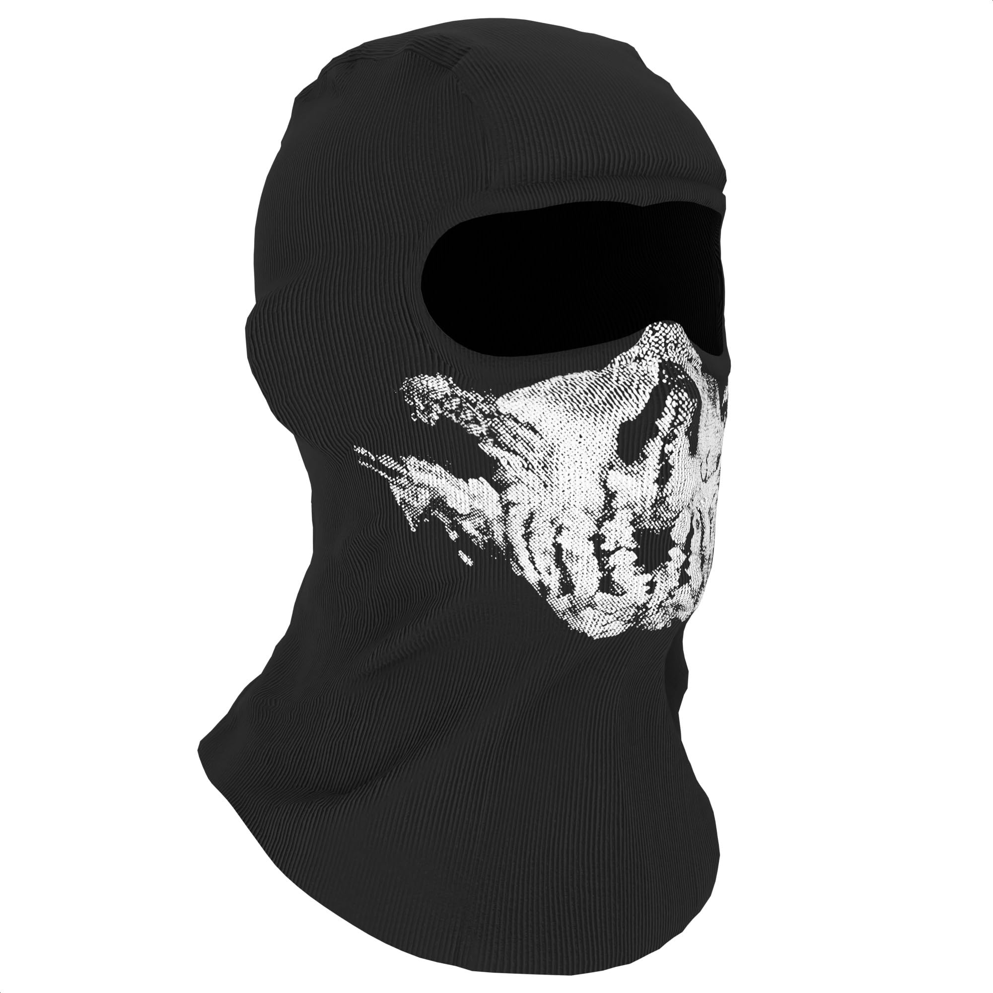 Balaclava Ghost Mask - Breathable & Stretchy Skull Face Mask With Wind Protection - Under Helmet Wearing Skull Balaclava With Sc