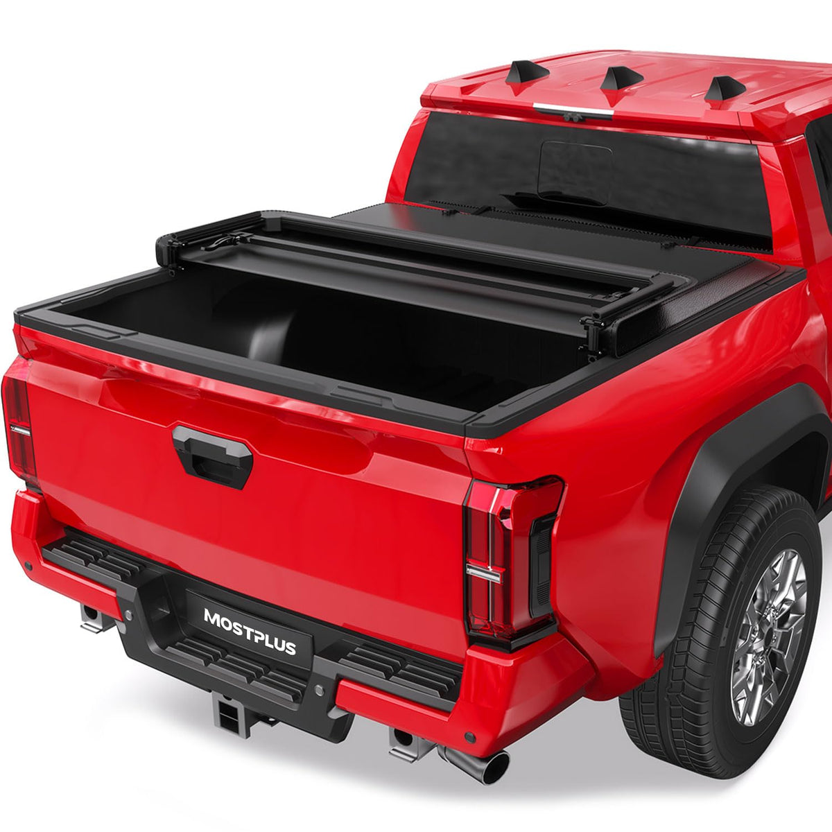 Mostplus Tri Flip Fold Soft Truck Bed Tonneau Cover Compatible With 2016 2017 2018 2019 2020 2021 2022 2023 Toyota Tacoma 6.2 Ft