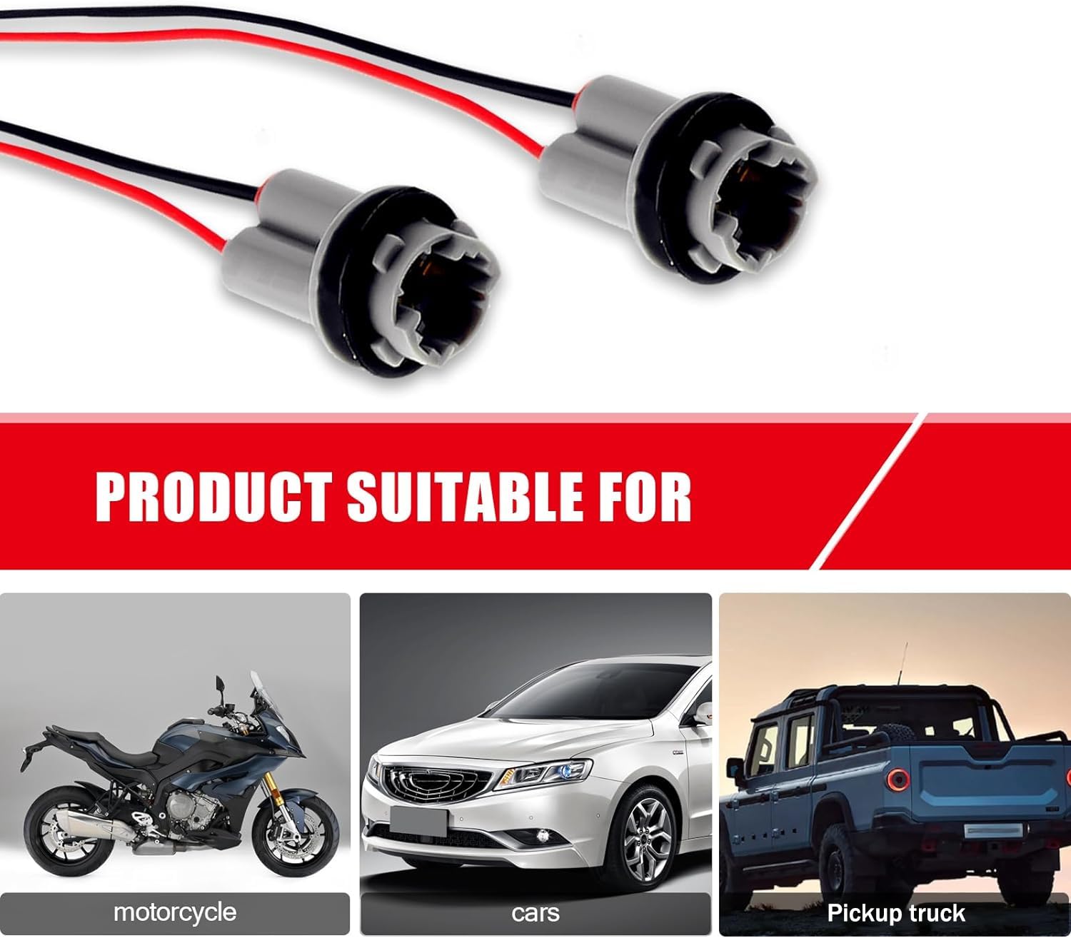 Yumfugu 2 PCS T15 Harness Pigtail Socket, T10 T13 T15 Car Light Bulb Wire Wiring Harness Socket Connector, for Bulbs Turn Signal