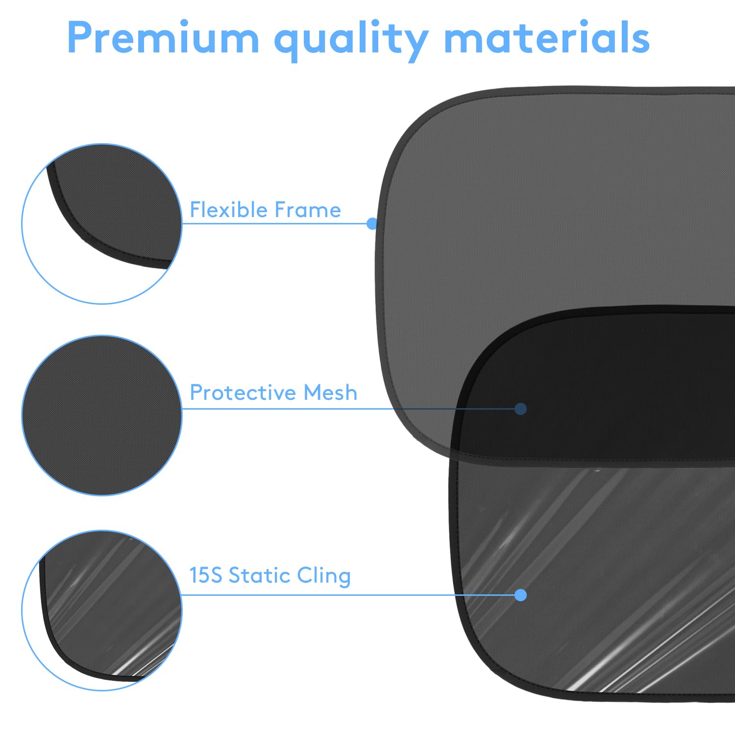 Car Window Shade for Baby (21x14), 2 Pack See-Through Car Window Shades with Suction Cups, Sun Shade Side Window Complete Ki