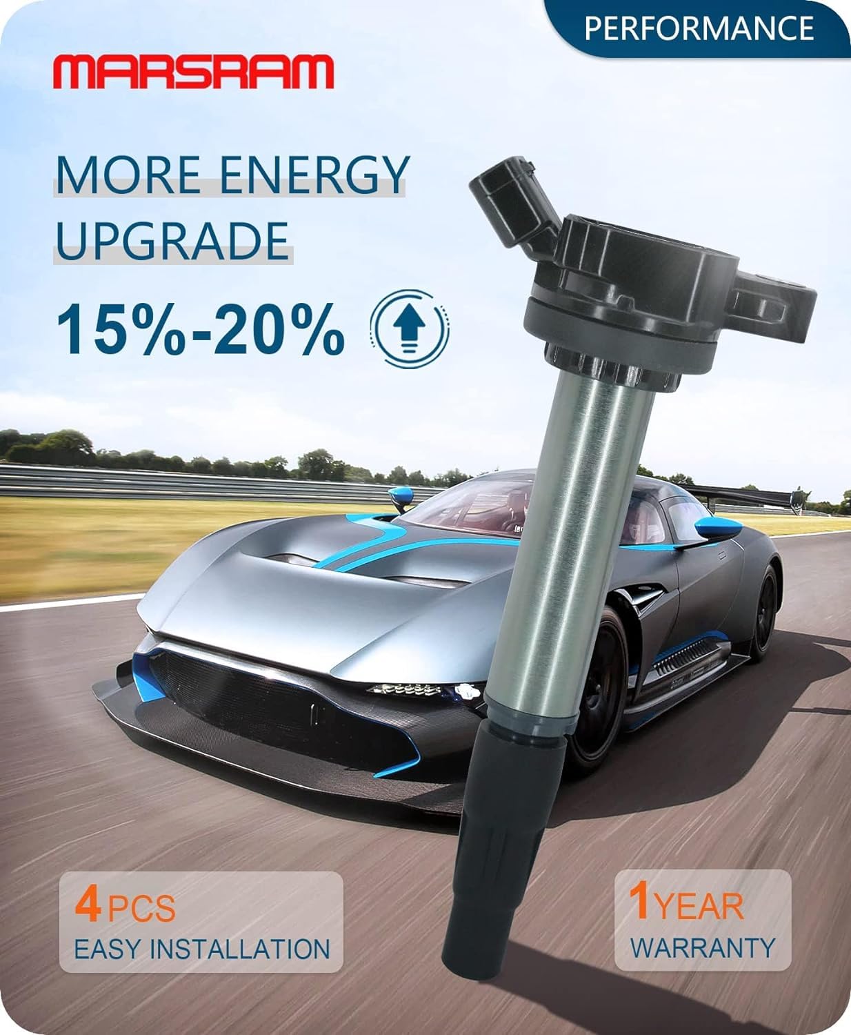 Marsram Ignition Coil Pack Uf596 And Double Iridium Spark Plug 4912 Compatible With 2009-2014 Toyota Corolla Matrix 2010-2017 Pr