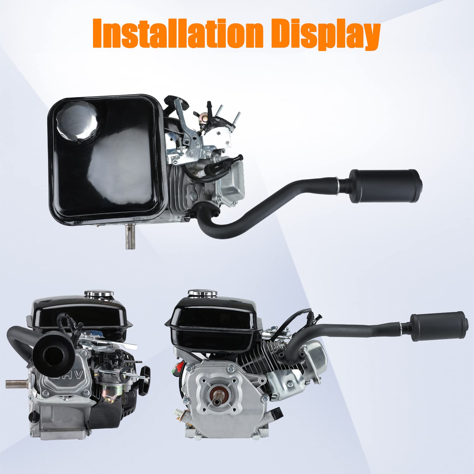 FVRITO Exhaust Pipe Muffler Silencer Kit for Non Hemi Predator 212cc 196cc 6.5hp Coleman Powersports KT196 CK196 RTK200 BK200 Go
