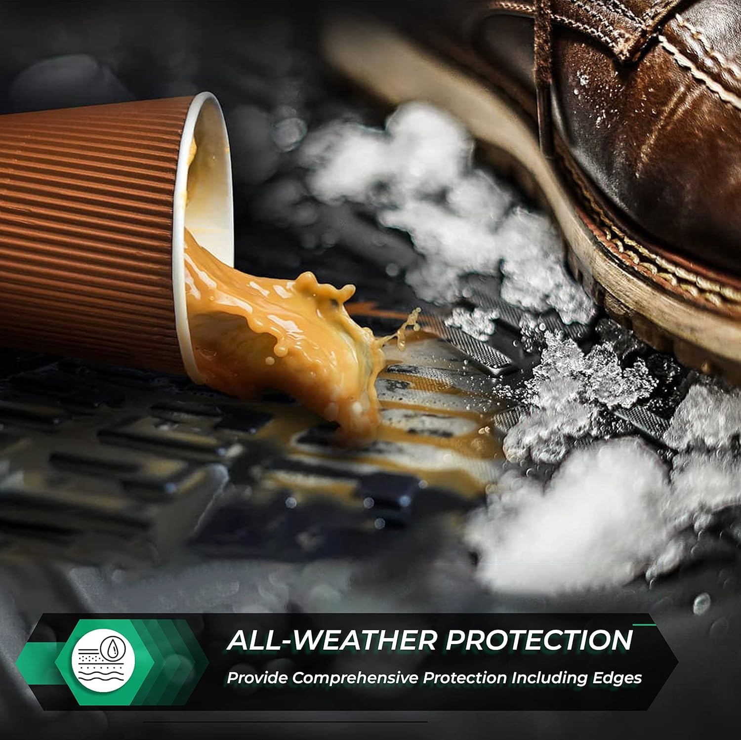 Rizliner Hyundai Accent 2018-2023 Floor Mats 3D Custom Fit Compatible With Hyundai Rubber Car Mats Laser Measured Floor Liners A